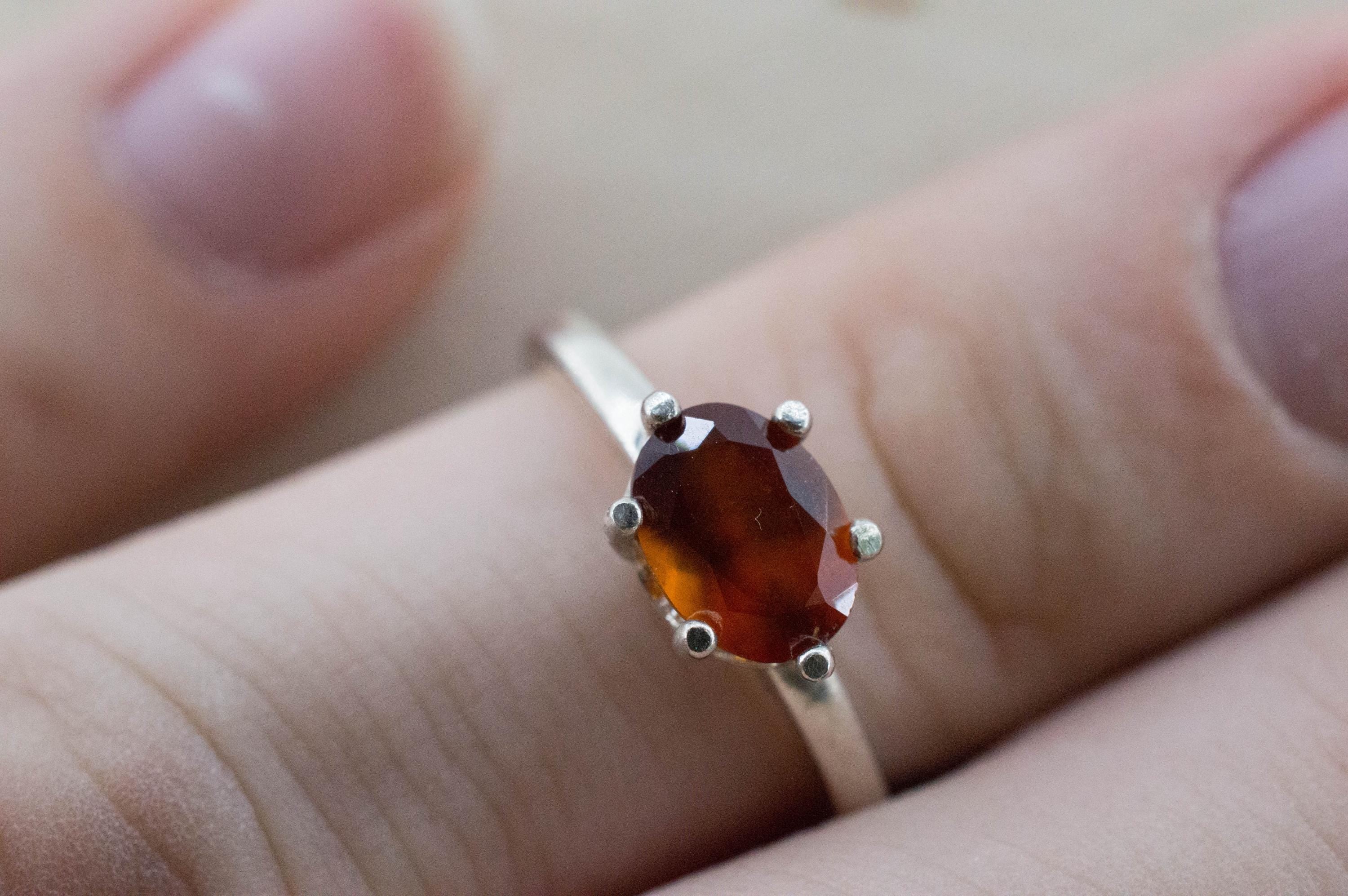 Hessonite Garnet Ring; Genuine Untreated South Africa Garnet; 1.270cts - Mark Oliver Gems