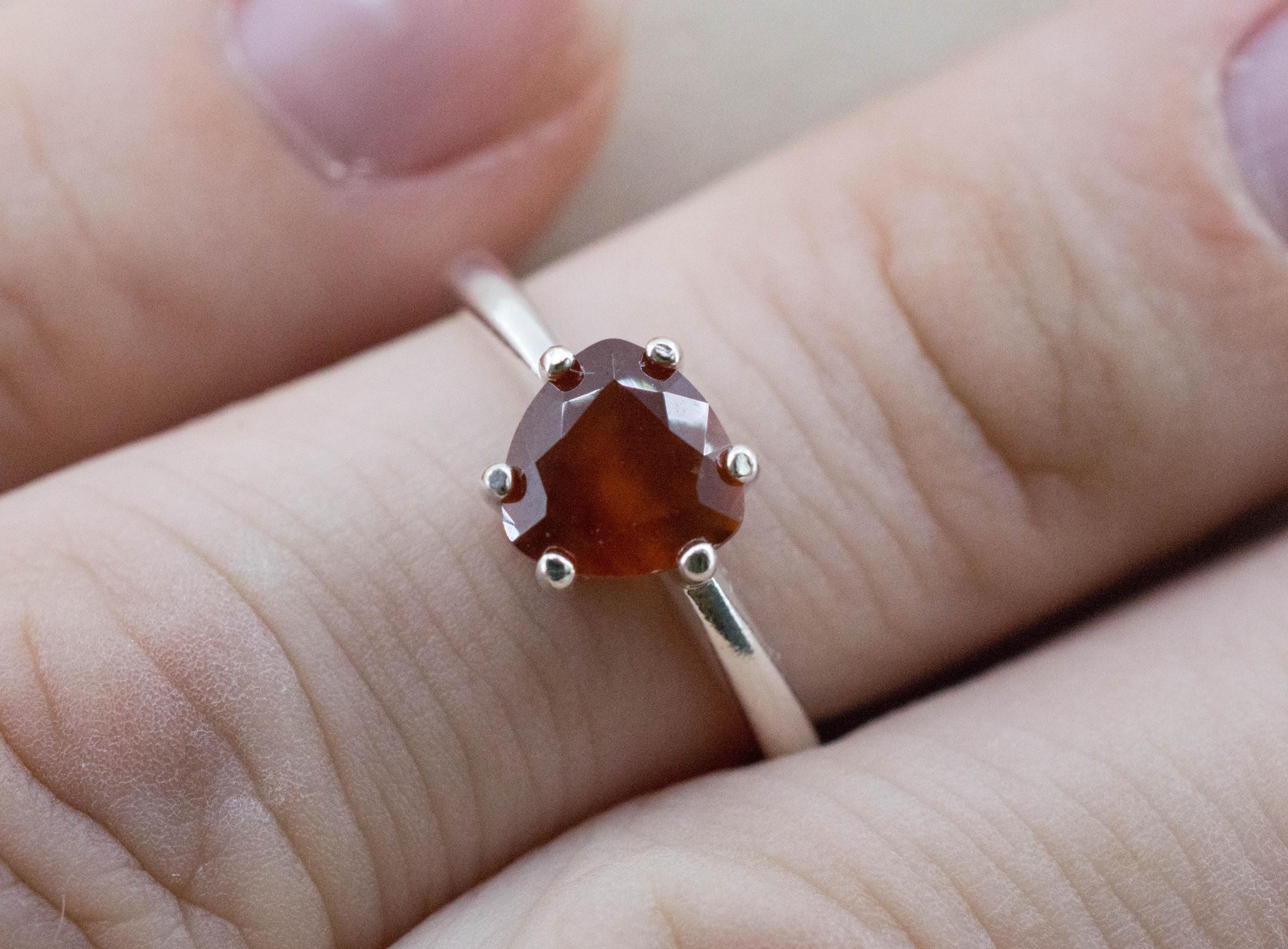 Hessonite Garnet Ring; Genuine Untreated South Africa Garnet; 1.385cts - Mark Oliver Gems