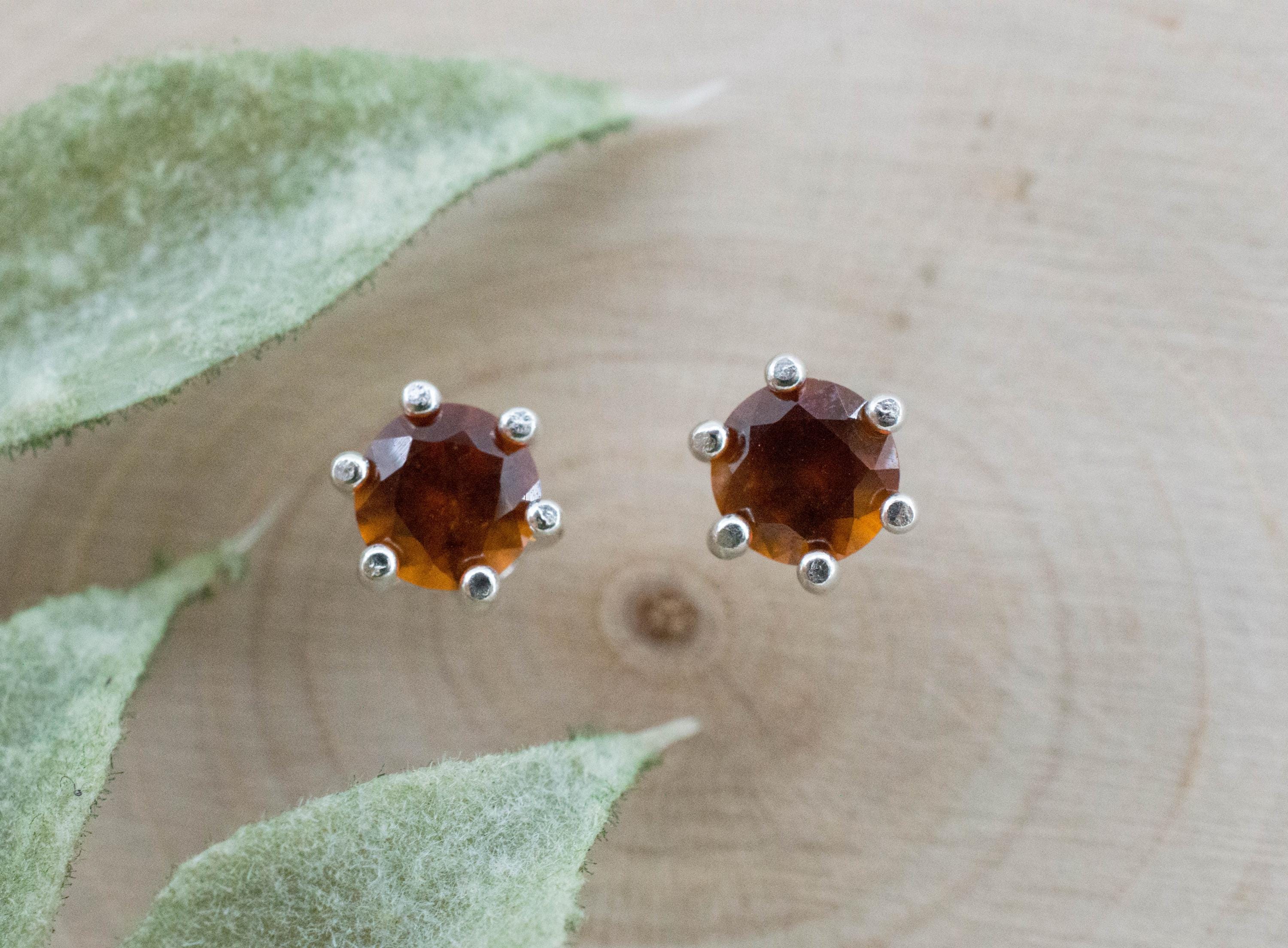 Hessonite Garnet Earrings; Natural Untreated South Africa Garnet; 1.025cts - Mark Oliver Gems