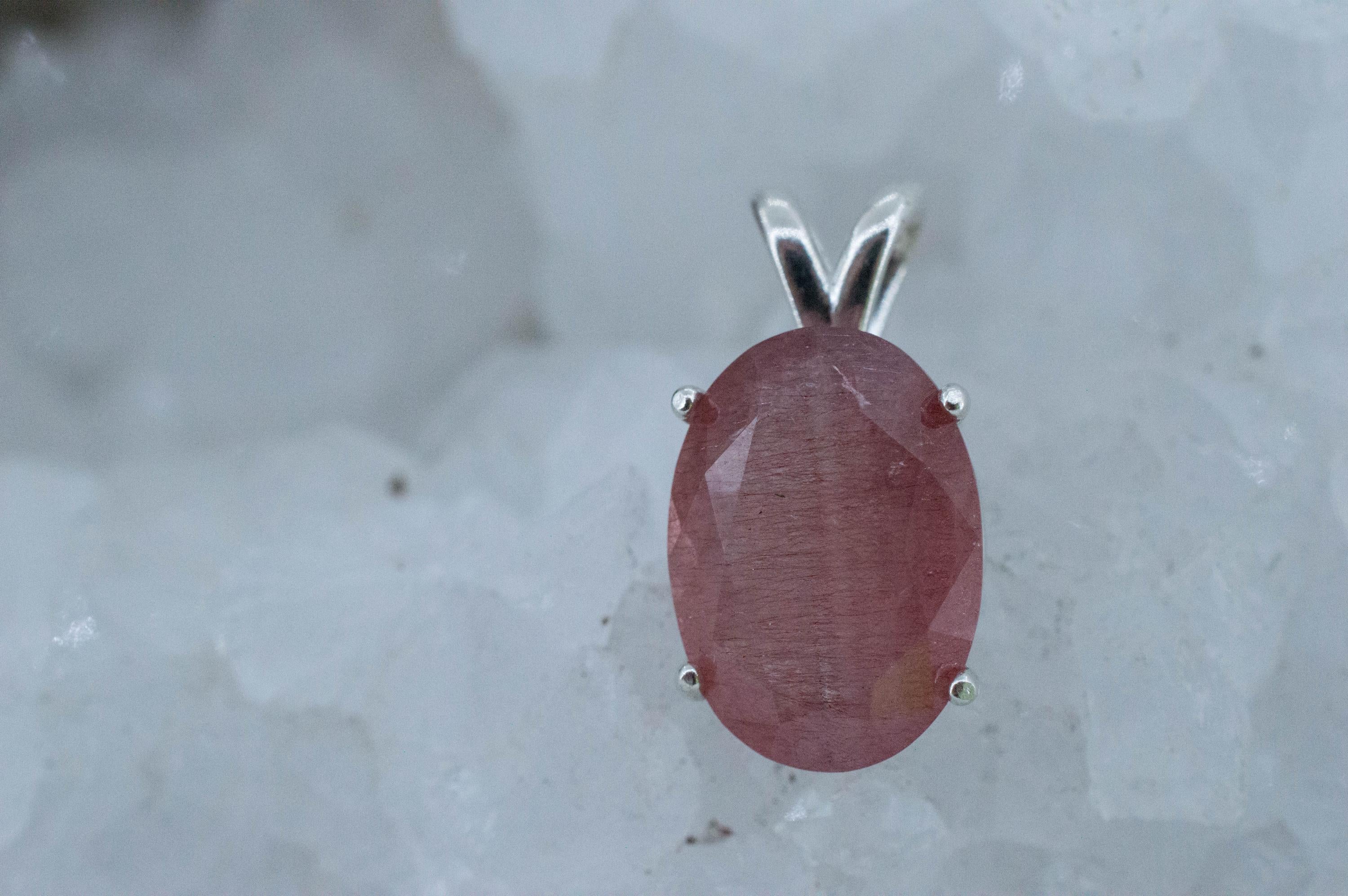 Strawberry Quartz Pendant; Natural Untreated Mexico Strawberry Quartz; 5.200cts - Mark Oliver Gems