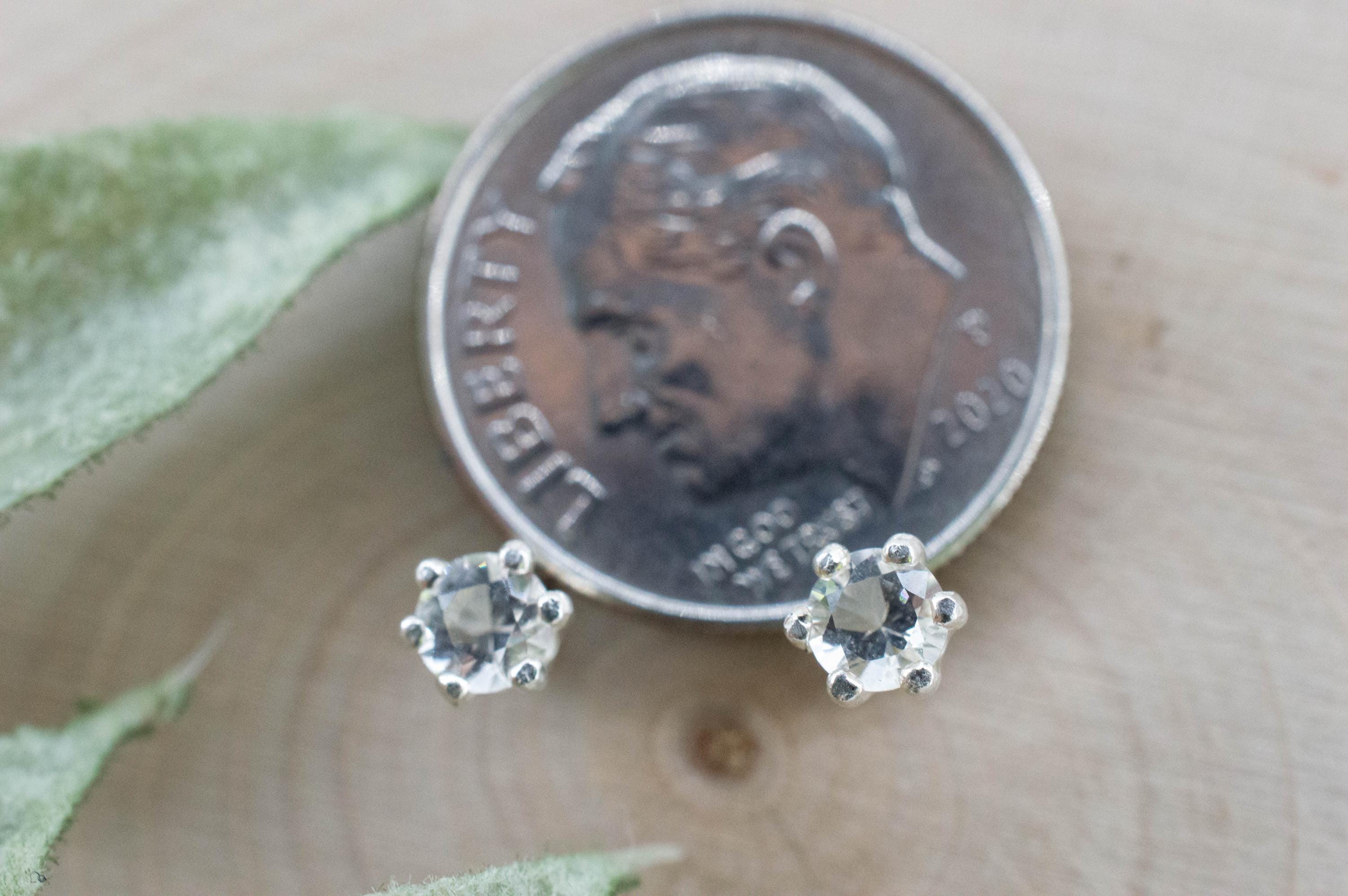 Herkimer Diamond Earrings, Natural Untreated New York Quartz; 0.305cts - Mark Oliver Gems