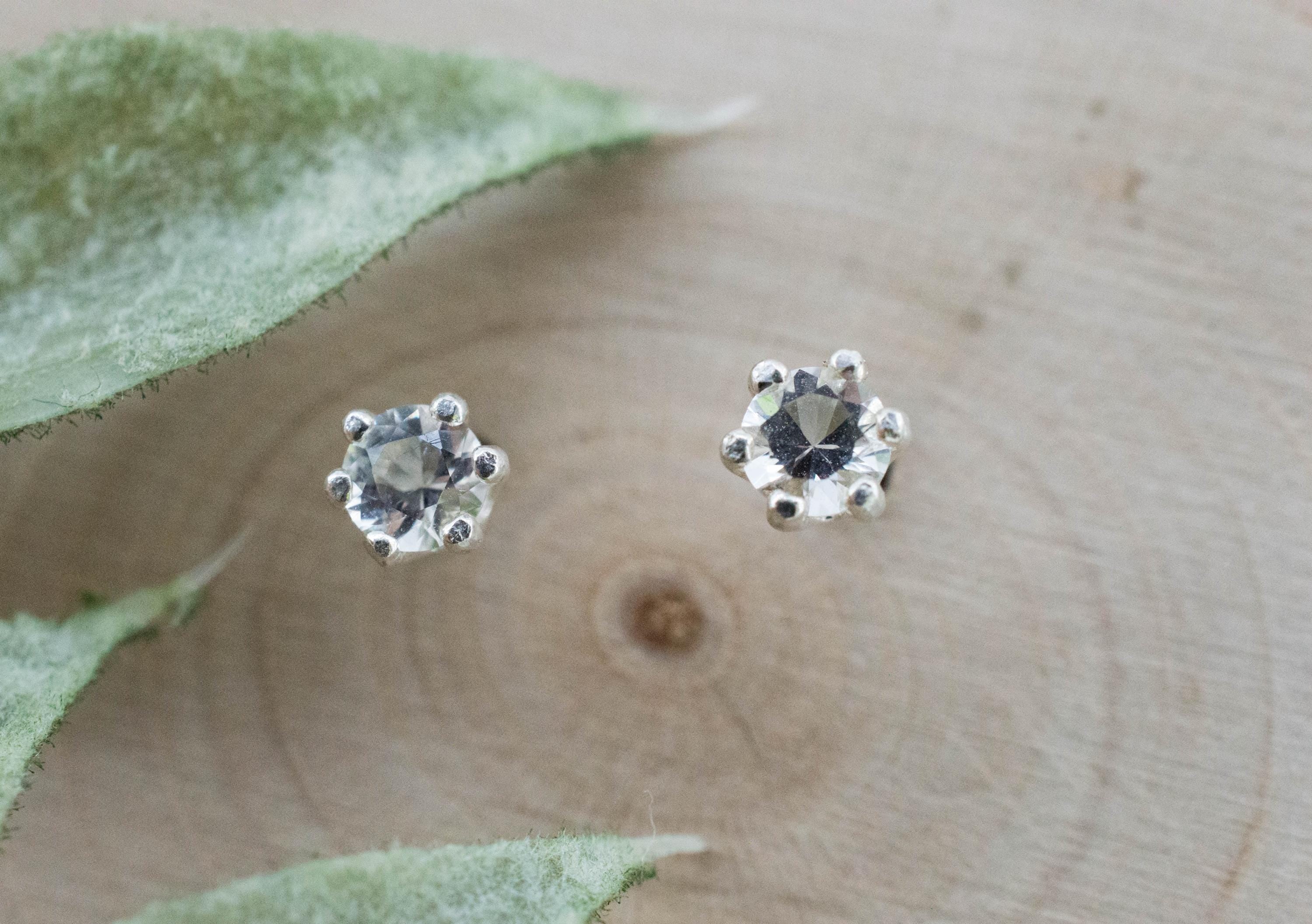 Herkimer Diamond Earrings, Natural Untreated New York Quartz; 0.305cts - Mark Oliver Gems