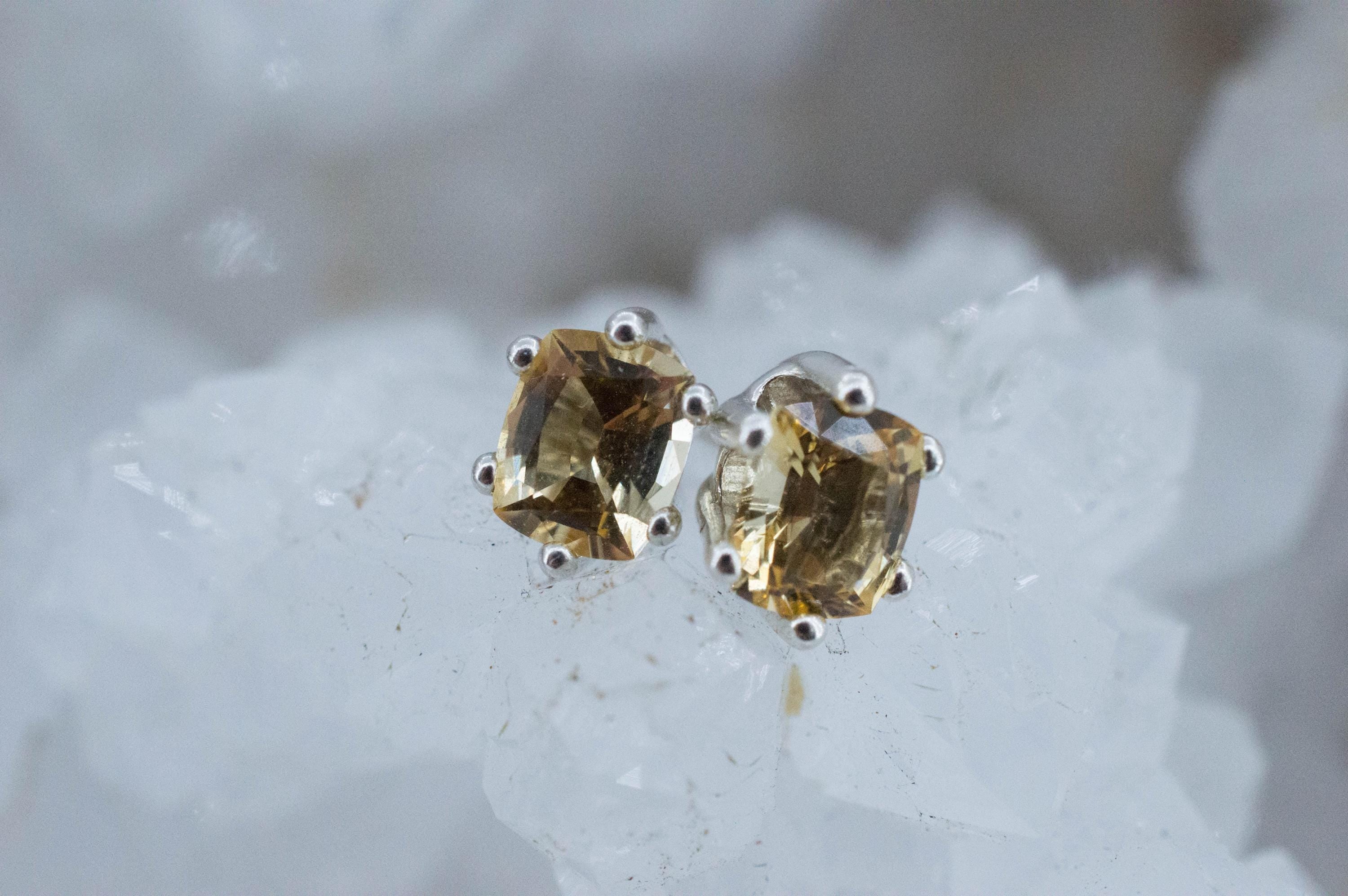 Imperial Topaz Earrings; Natural Untreated Brazil Topaz; 1.030cts - Mark Oliver Gems