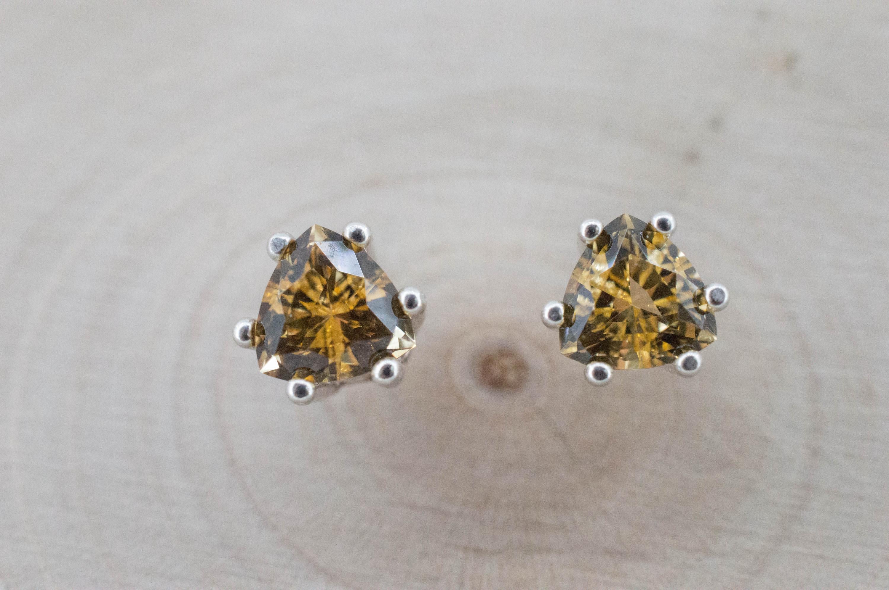 Imperial Topaz Earrings; Natural Untreated Brazil Topaz; 1.270cts - Mark Oliver Gems
