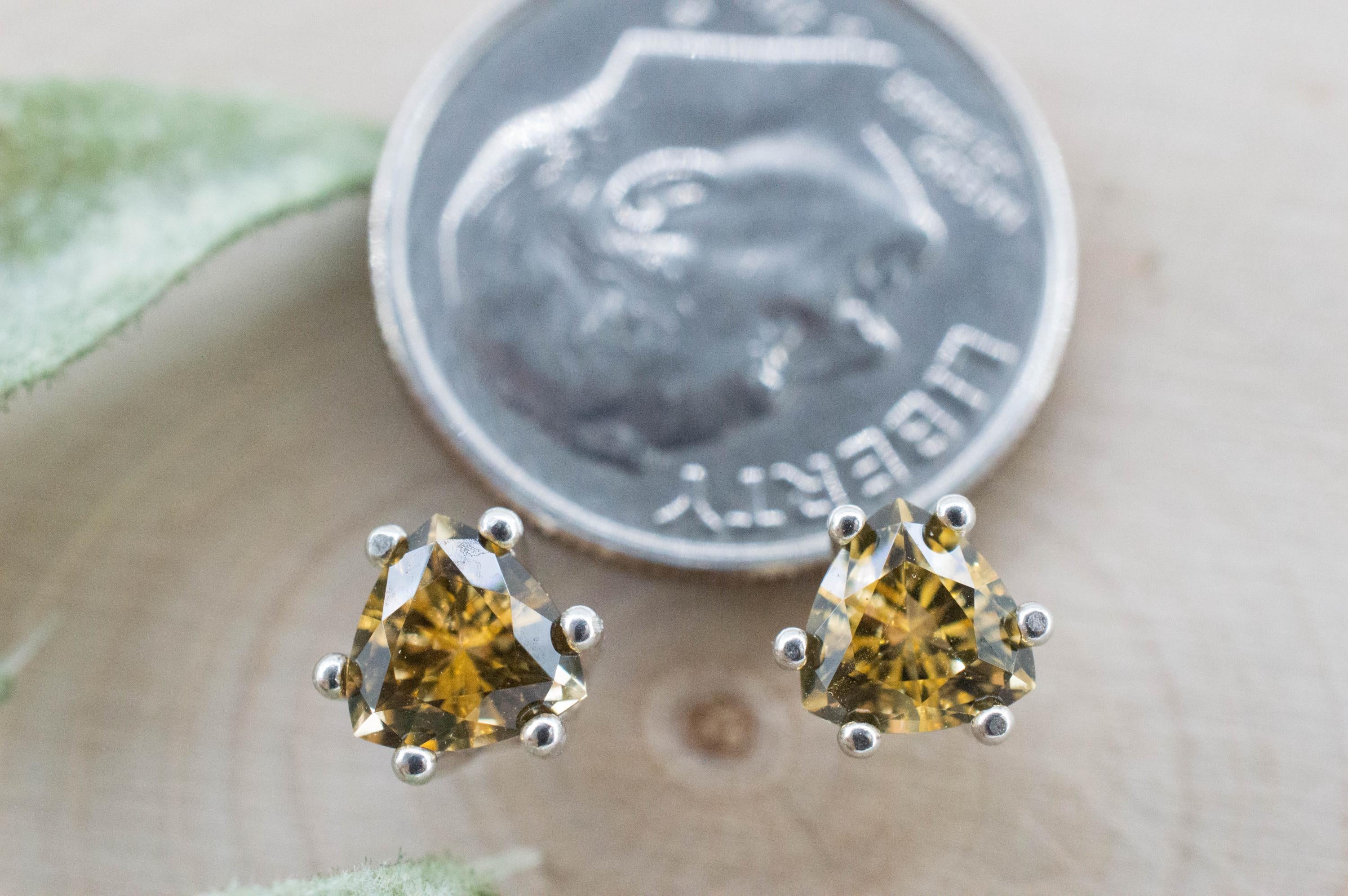 Imperial Topaz Earrings; Natural Untreated Brazil Topaz; 1.270cts - Mark Oliver Gems