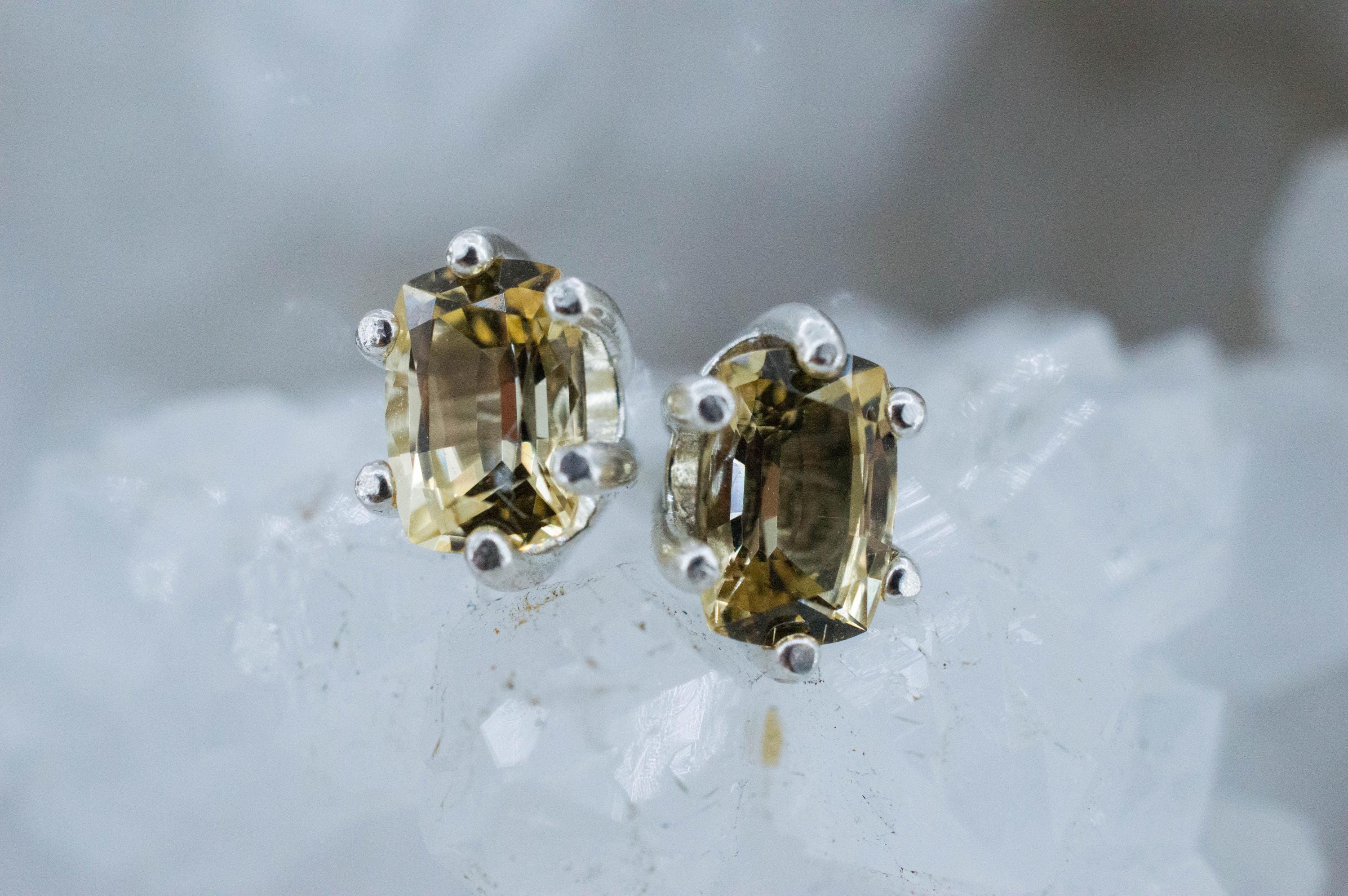 Imperial Topaz Earrings; Natural Untreated Brazil Topaz; 1.500cts - Mark Oliver Gems