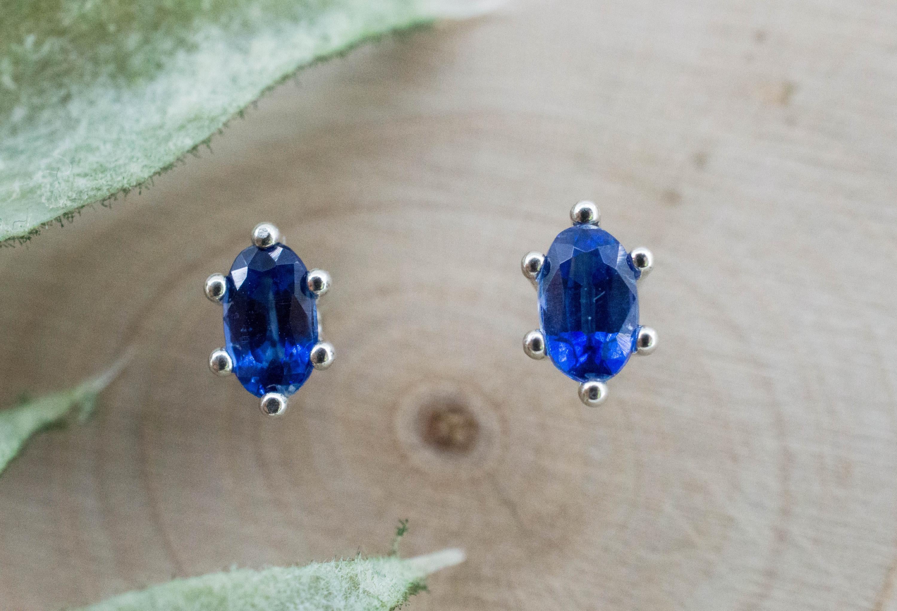 Kyanite Earrings; Natural Untreated Nepal Kyanite; 0.670cts - Mark Oliver Gems