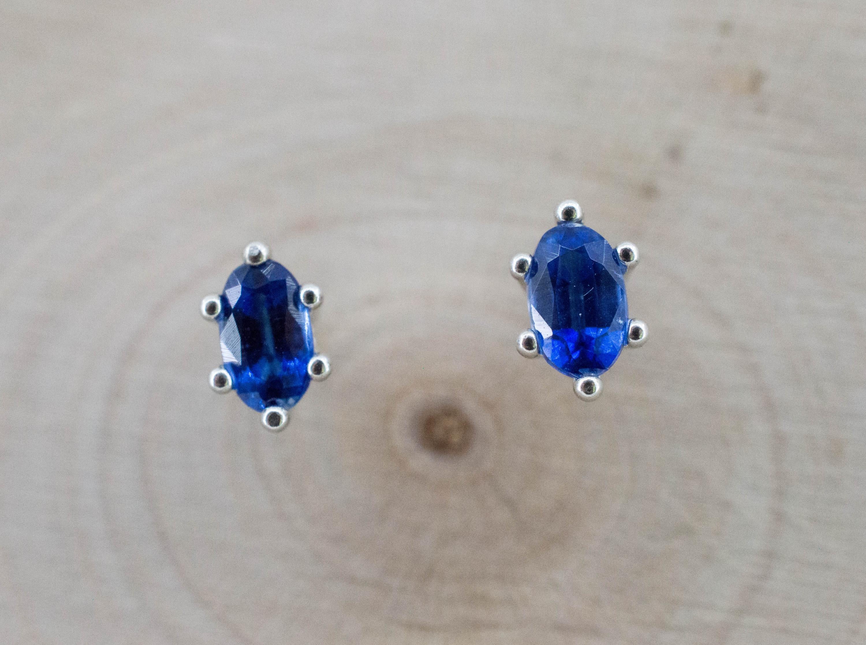 Kyanite Earrings; Natural Untreated Nepal Kyanite; 0.670cts - Mark Oliver Gems