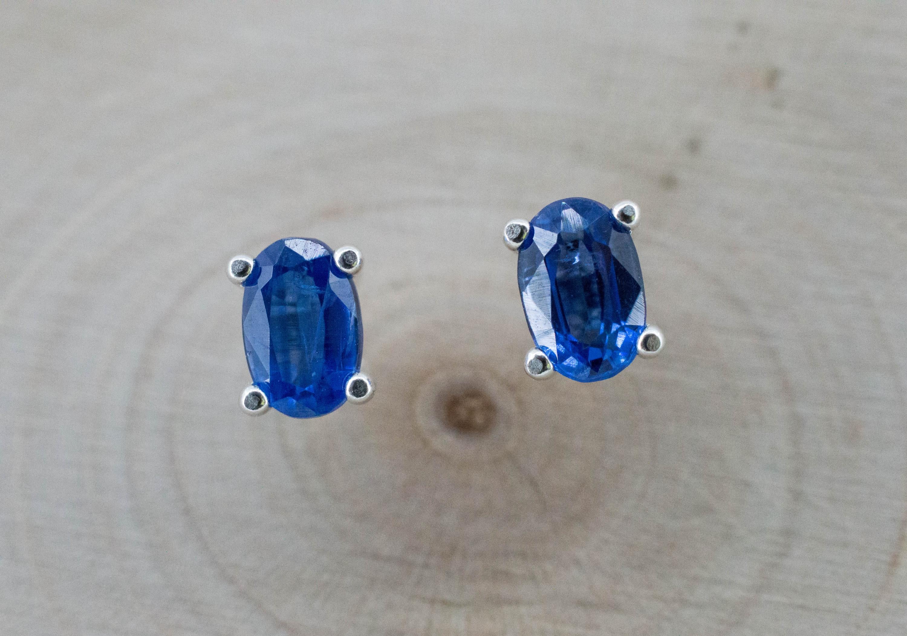 Kyanite Earrings; Natural Untreated Nepal Kyanite; 1.215cts - Mark Oliver Gems