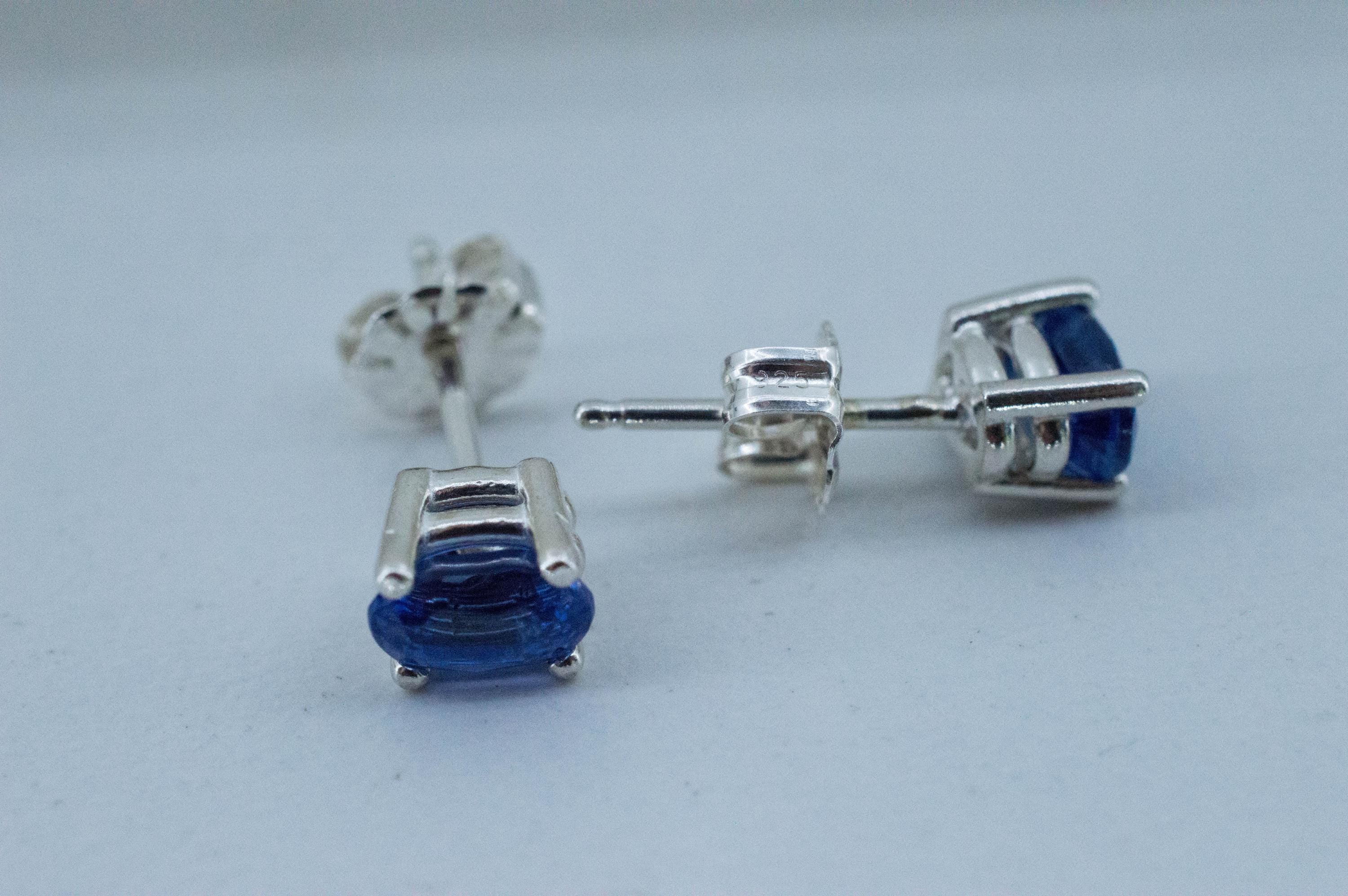 Kyanite Earrings; Natural Untreated Nepal Kyanite; 1.215cts - Mark Oliver Gems