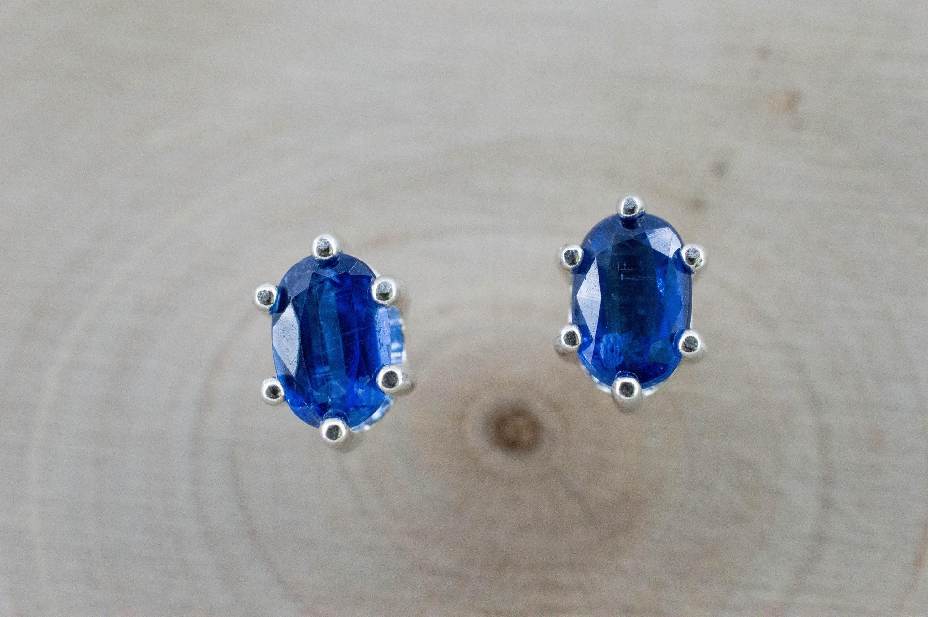 Kyanite Earrings; Natural Untreated Nepal Kyanite; 1.370cts - Mark Oliver Gems