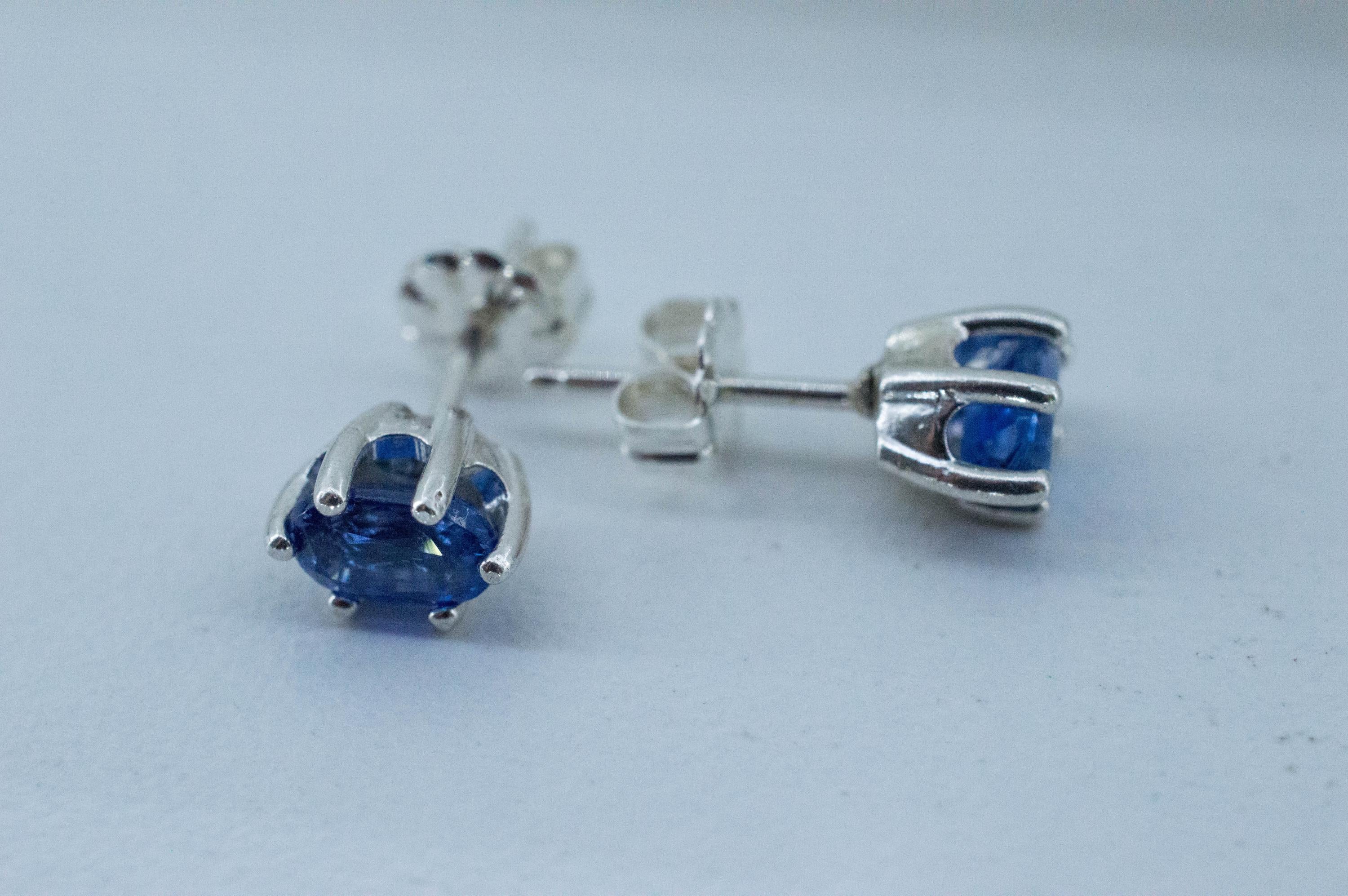 Kyanite Earrings; Natural Untreated Nepal Kyanite; 1.405cts - Mark Oliver Gems