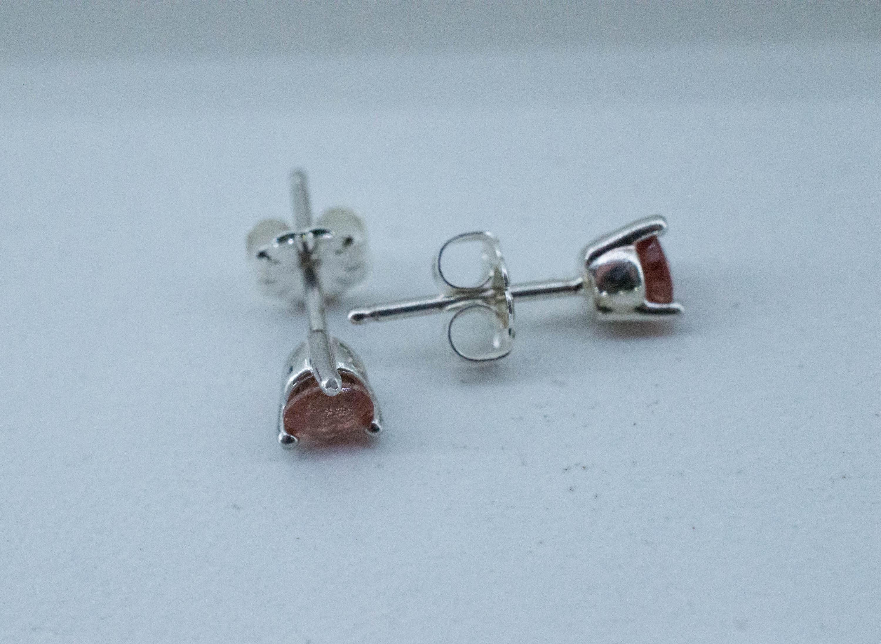 Oregon Sunstone Earrings; Natural Untreated USA Sunstone; 0.430cts - Mark Oliver Gems