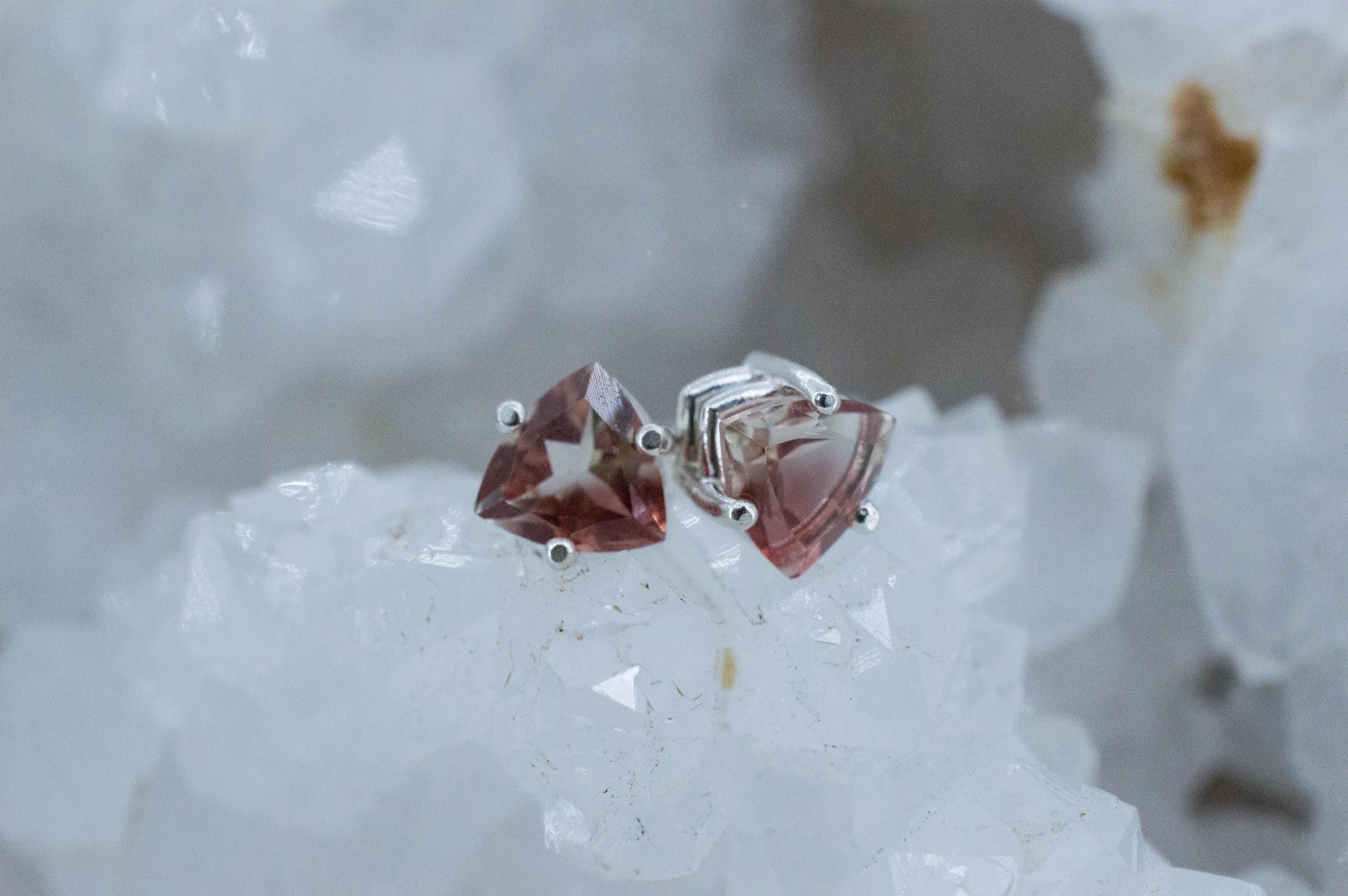 Oregon Sunstone Earrings; Natural Untreated USA Sunstone; 1.410cts - Mark Oliver Gems