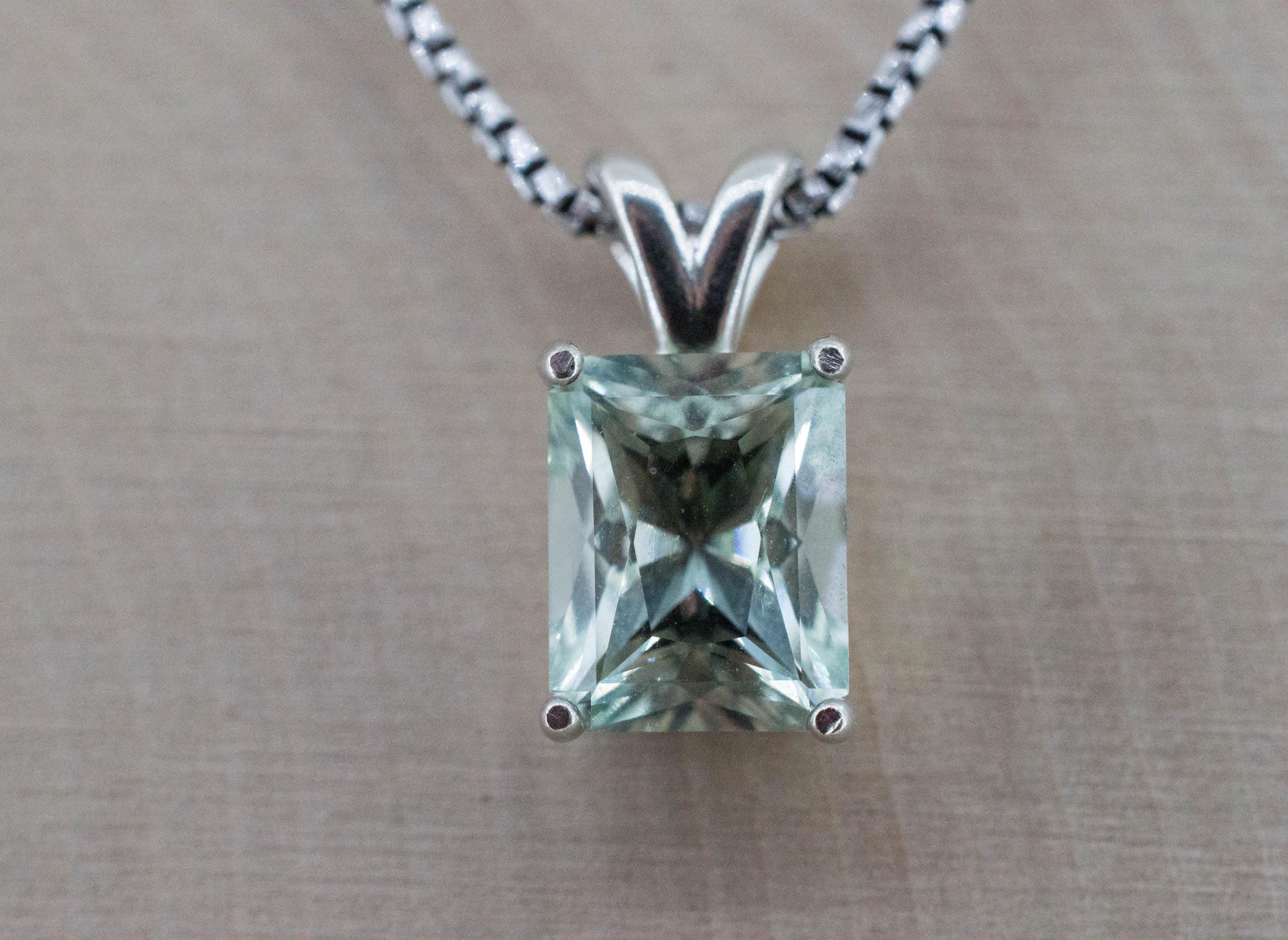 Prasiolite Pendant; Natural Brazil Green Amethyst; 2.890cts - Mark Oliver Gems