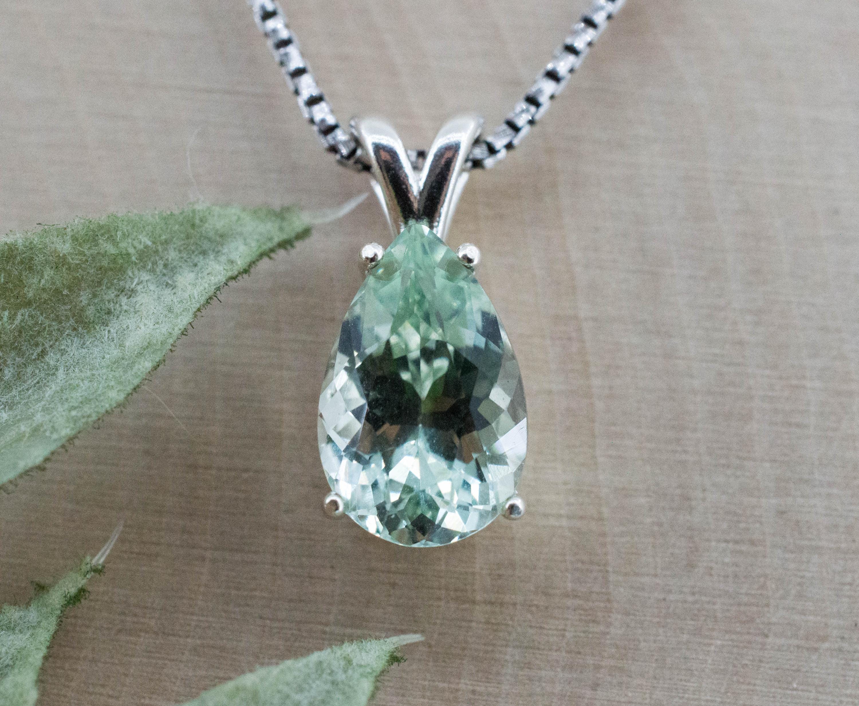 Prasiolite Pendant; Natural Brazil Green Amethyst; 3.870cts - Mark Oliver Gems