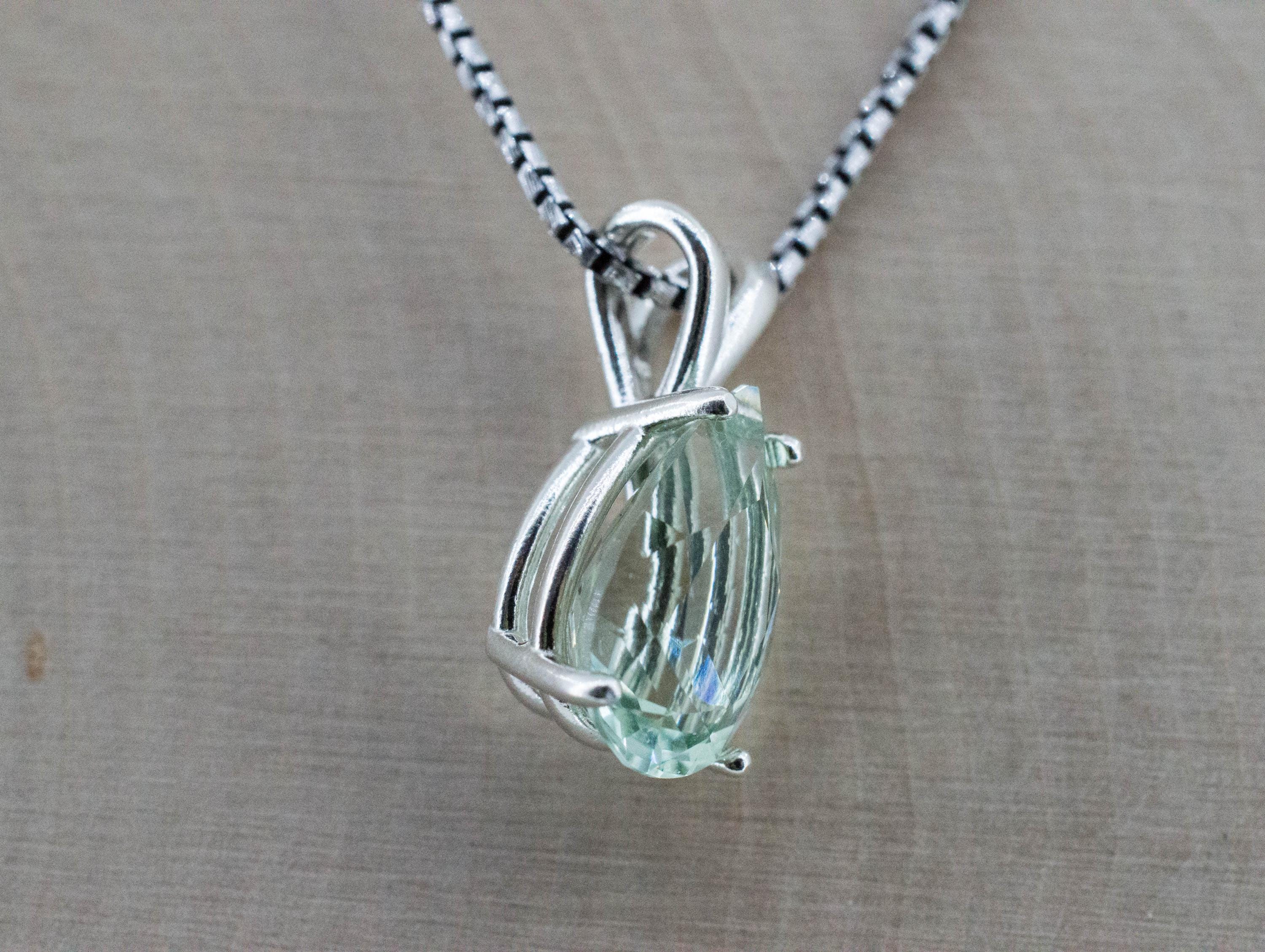 Prasiolite Pendant; Natural Brazil Green Amethyst; 3.870cts - Mark Oliver Gems