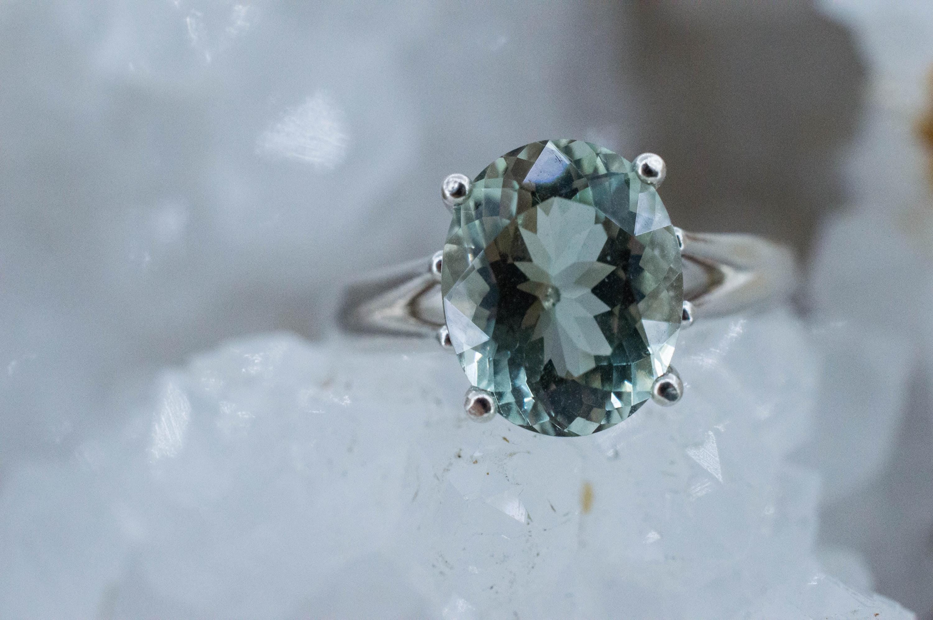 Prasiolite Ring, Natural Brazil Green Amethyst; 3.330cts - Mark Oliver Gems