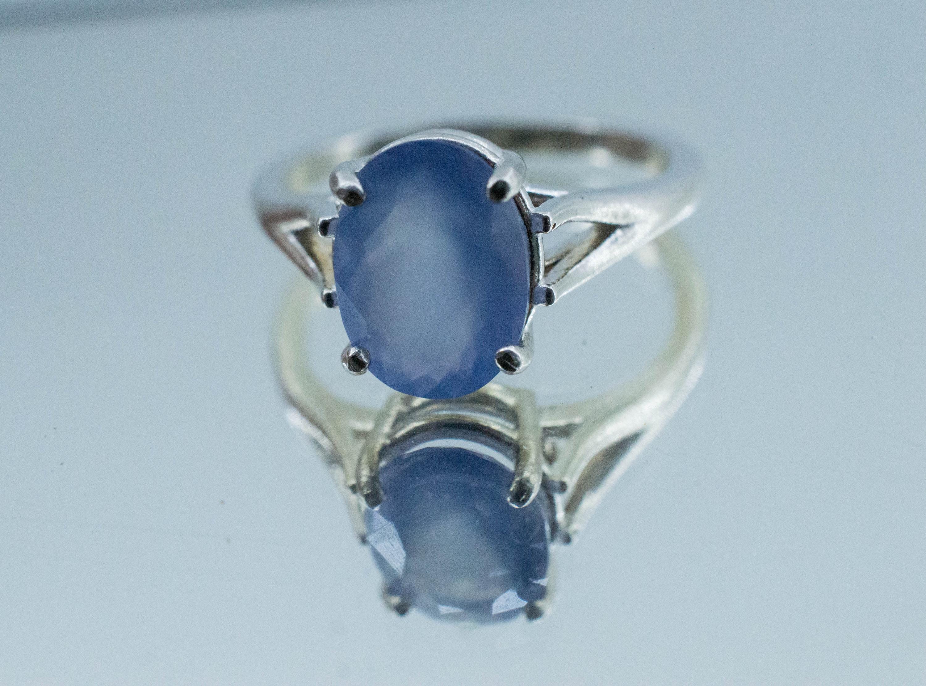 Blue Agate Ring; Natural Untreated Namibia Blue Agate; 1.945cts - Mark Oliver Gems