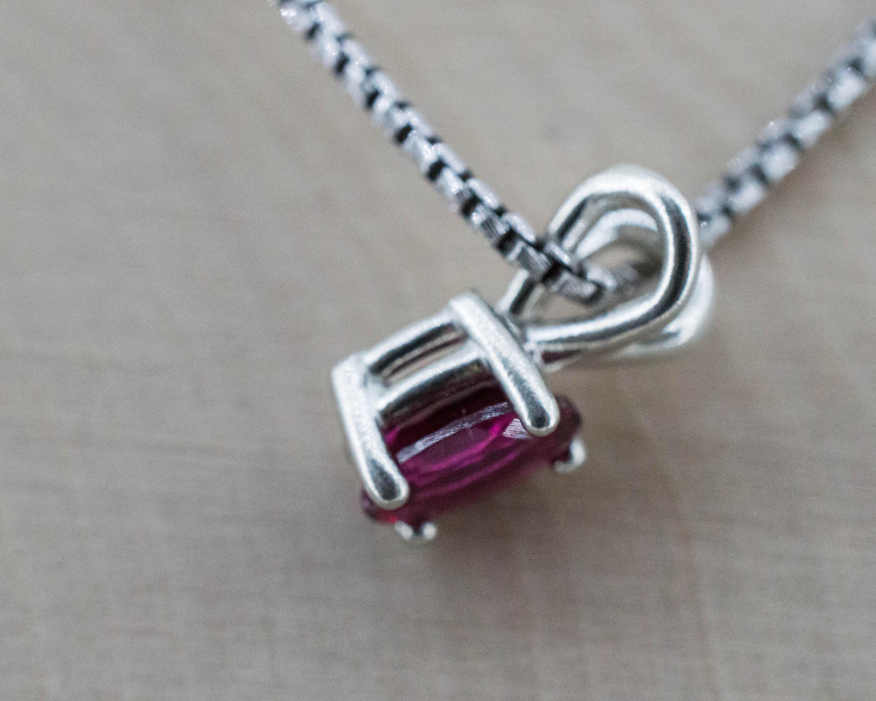 Rubellite Tourmaline Pendant; Natural Untreated Brazilian Tourmaline; 0.810cts - Mark Oliver Gems