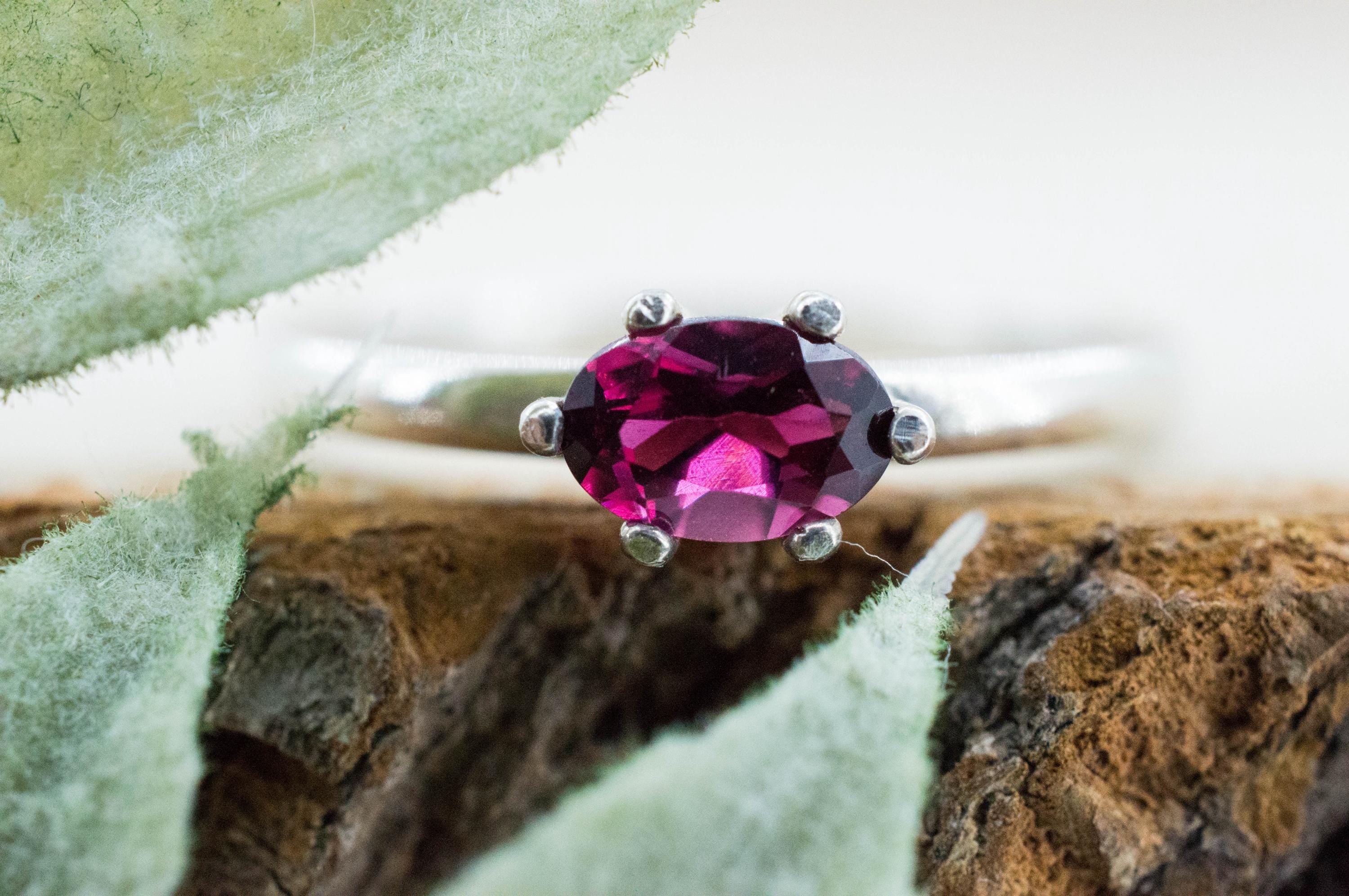 Rubellite Tourmaline Ring; Natural Untreated Brazilian Tourmaline;