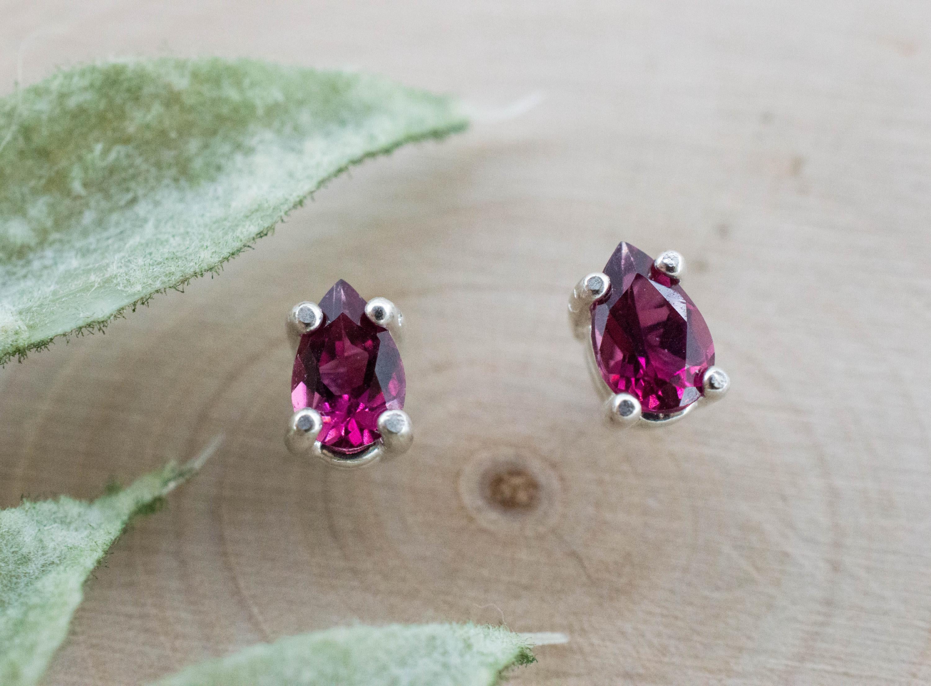 Rubellite Tourmaline Earrings; Natural Untreated Brazilian Tourmaline; 0.705cts - Mark Oliver Gems