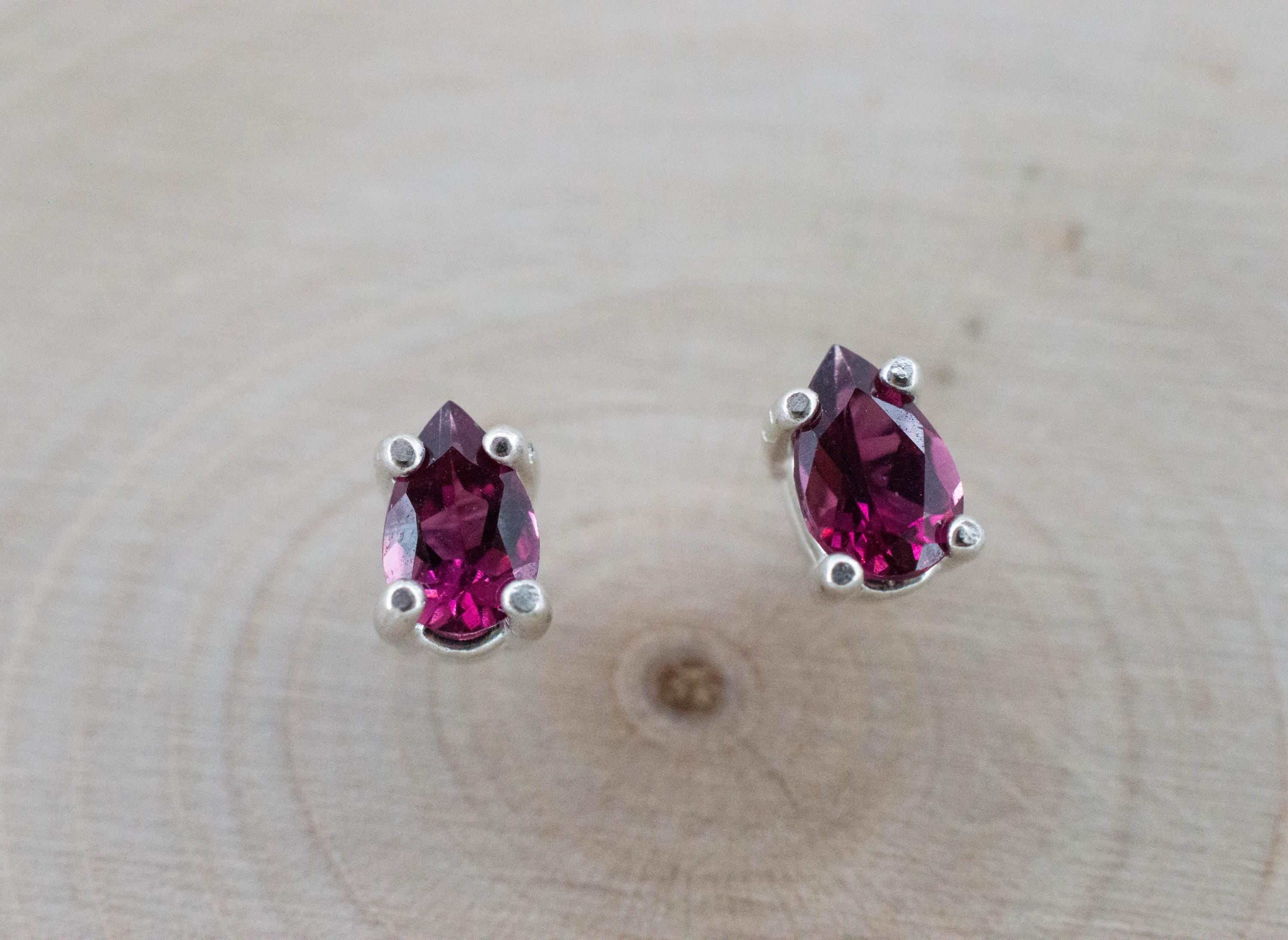 Rubellite Tourmaline Earrings; Natural Untreated Brazilian Tourmaline; 0.705cts - Mark Oliver Gems