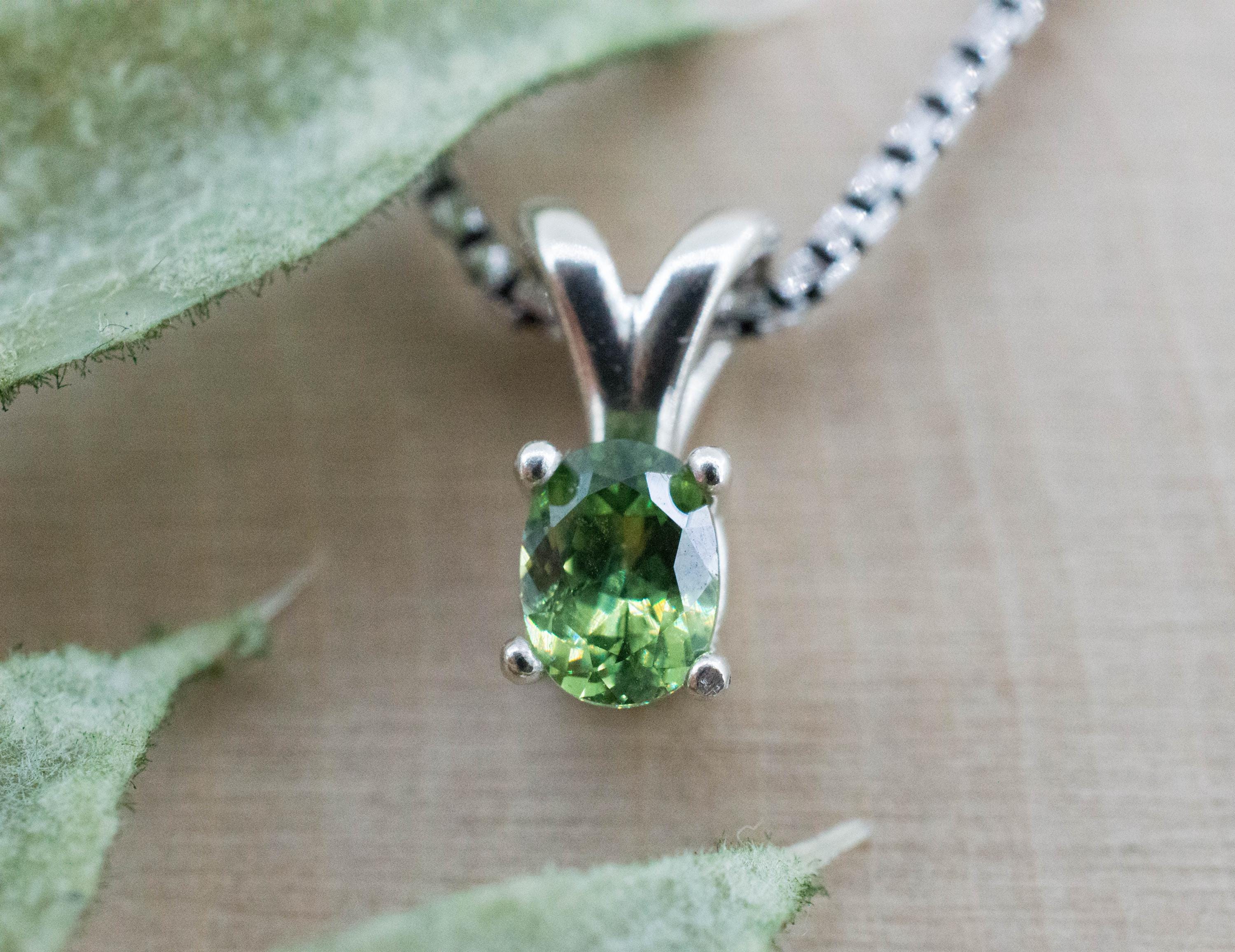 Demantoid Garnet Pendant; Natural Untreated Namibian Demantoid; 0.540cts - Mark Oliver Gems