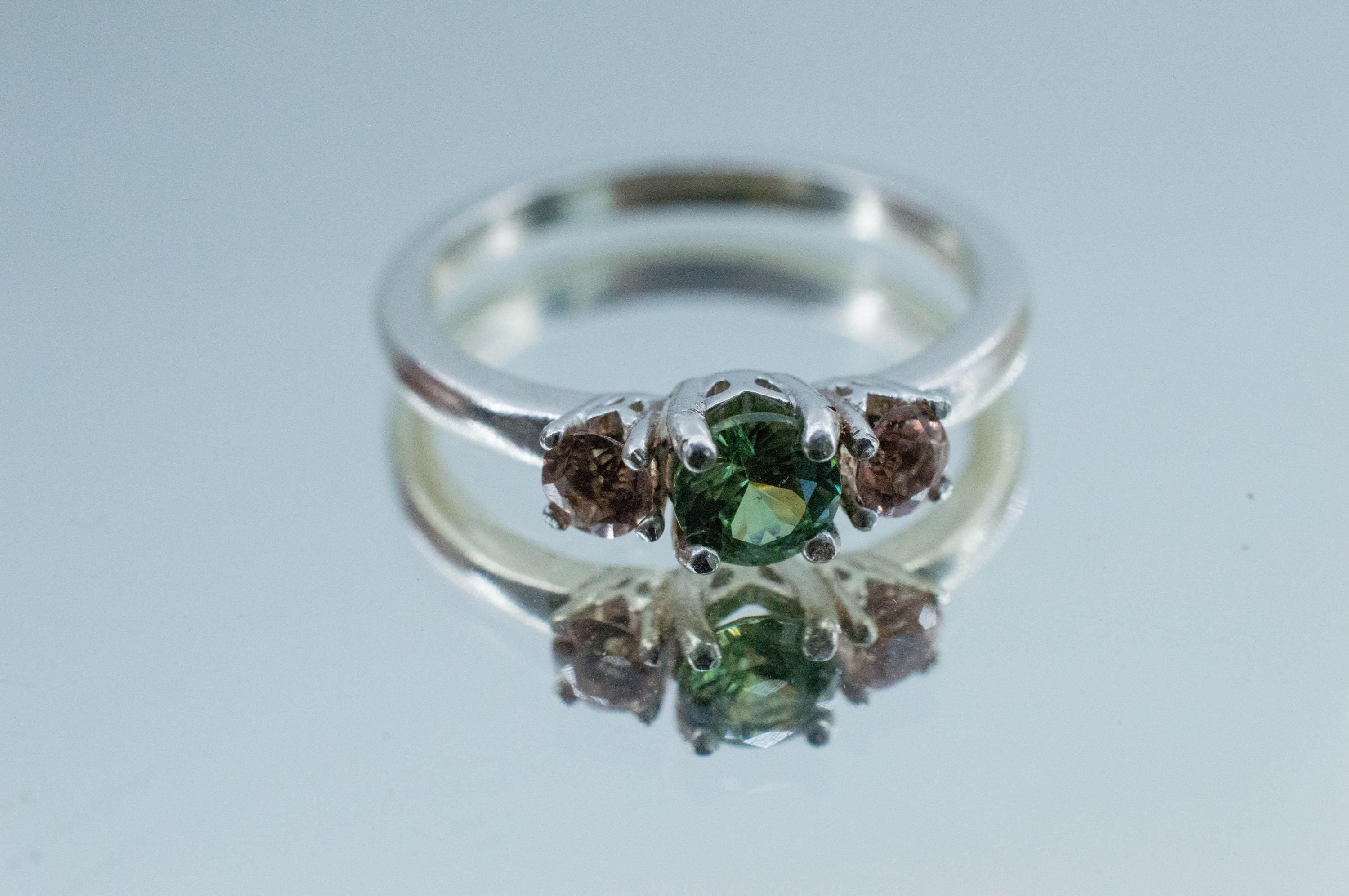 Demantoid Garnet and Imperial Topaz Ring, Natural Untreated Namibia Demantoid and Brazil Topaz - Mark Oliver Gems