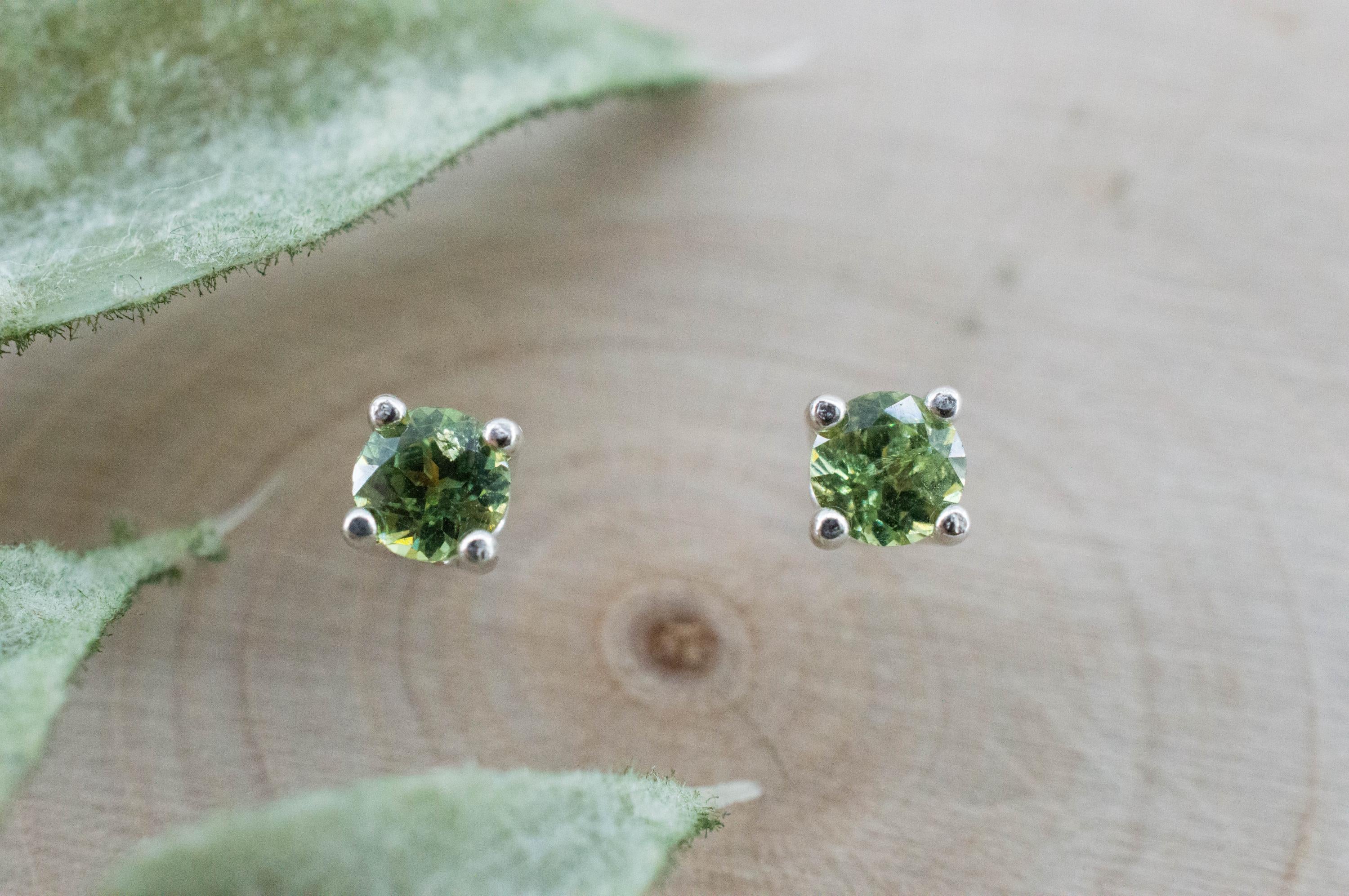 Demantoid Garnet Earrings; Natural Untreated Madagascar Demantoid; 0.485cts - Mark Oliver Gems