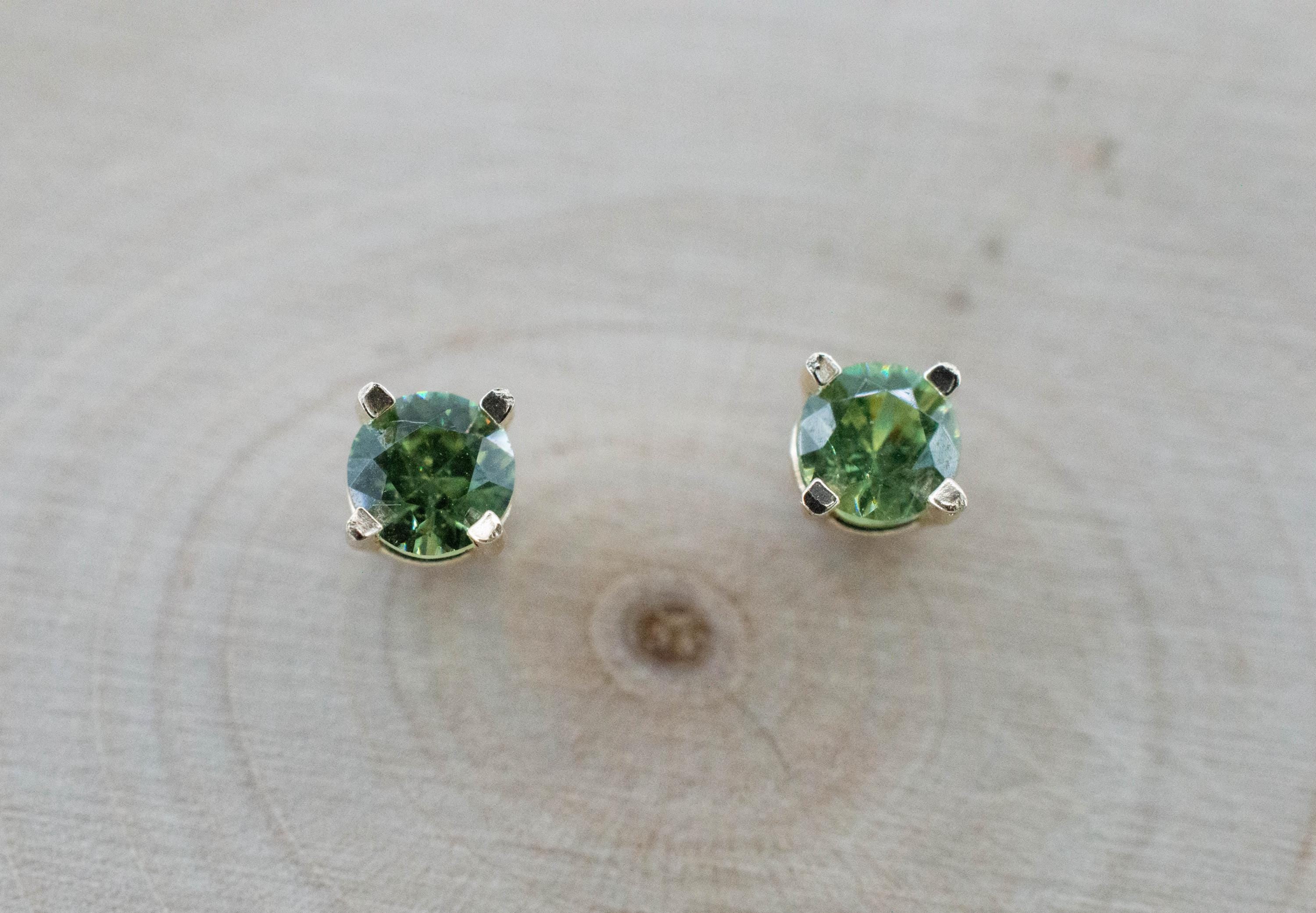Demantoid Garnet Earrings; Natural Untreated Madagascar Demantoid; 0.545cts - Mark Oliver Gems