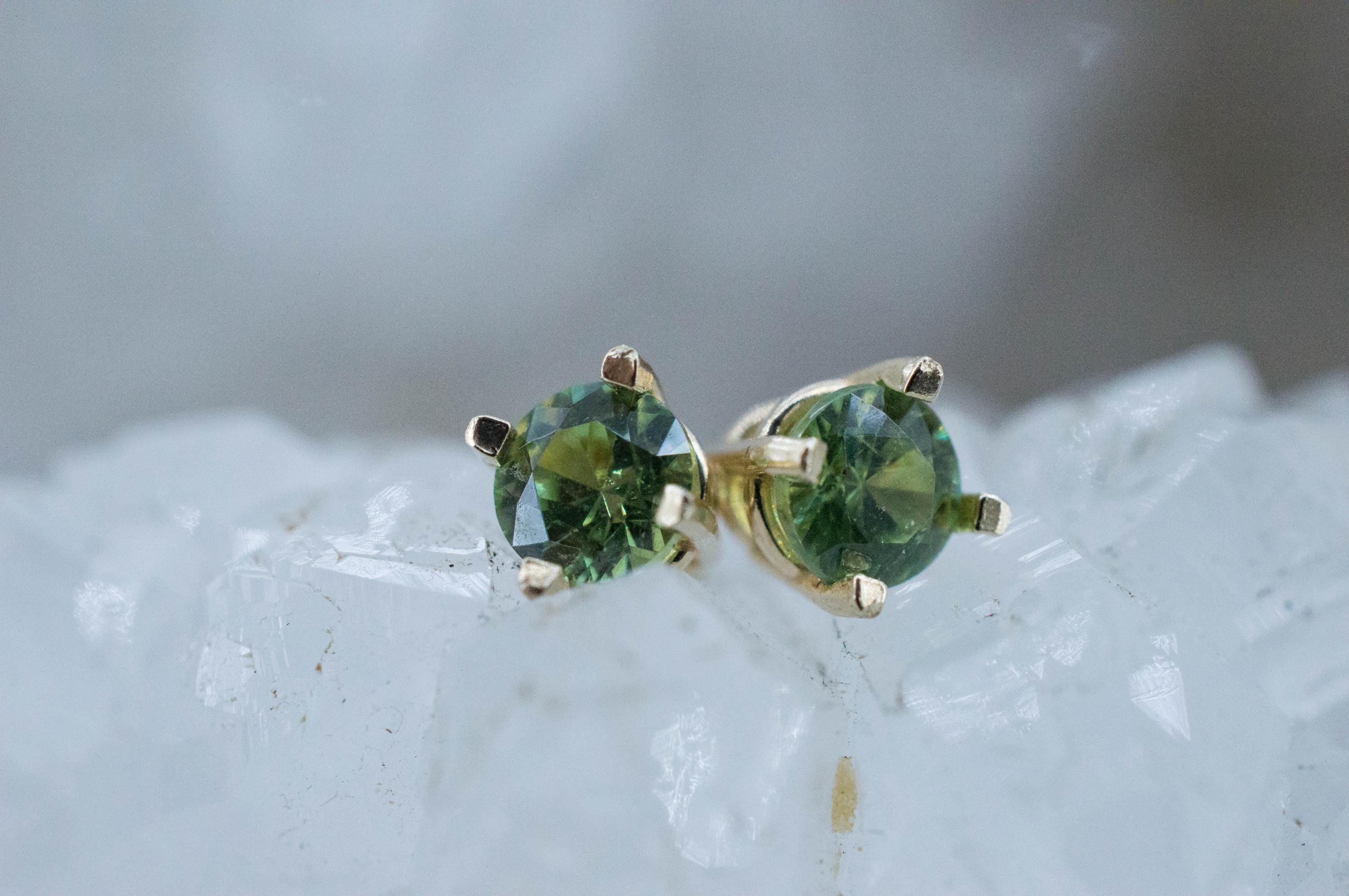 Demantoid Garnet Earrings; Natural Untreated Madagascar Demantoid; 0.545cts - Mark Oliver Gems