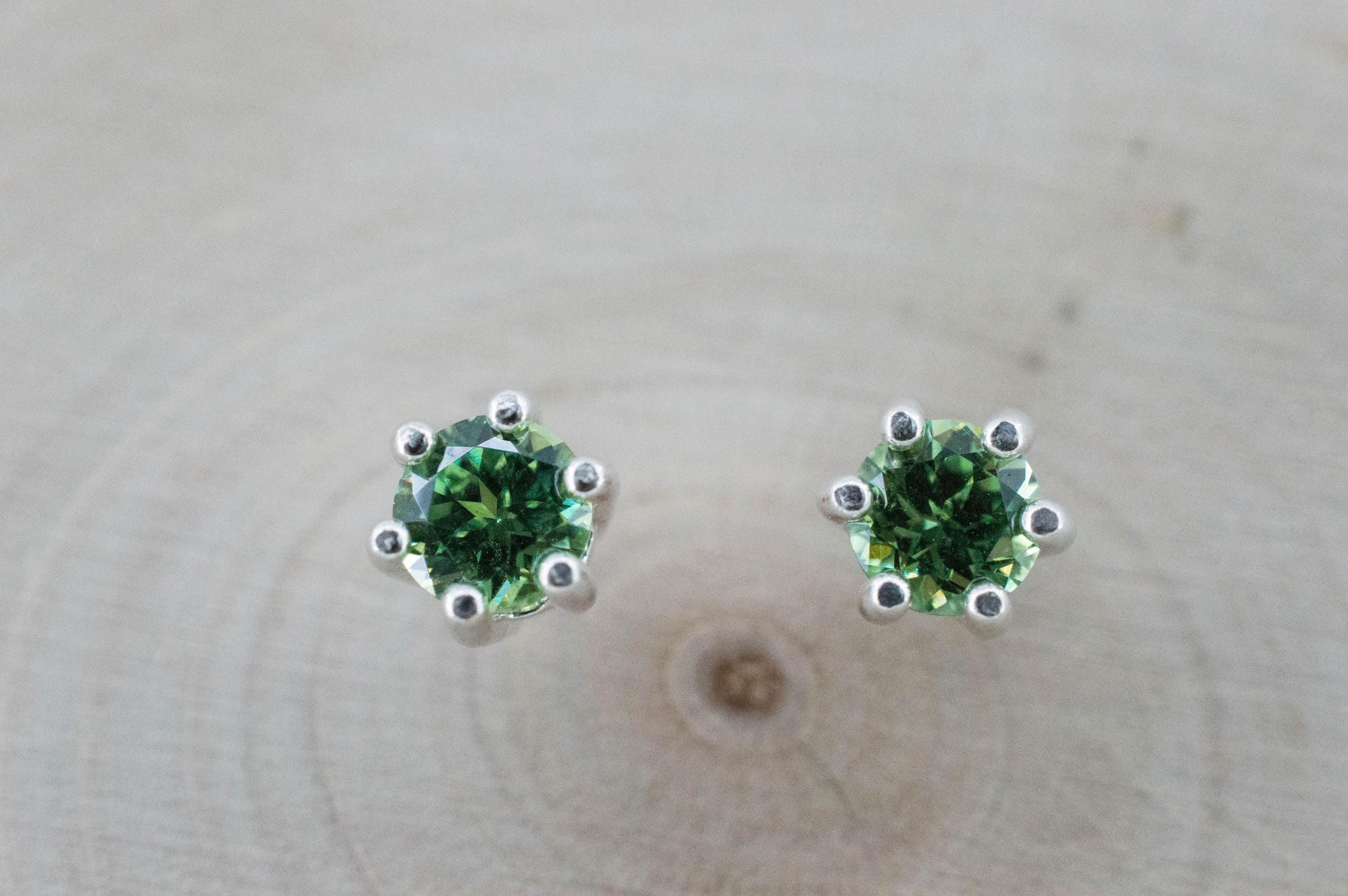 Demantoid Garnet Earrings; Natural Untreated Namibia Demantoid; 0.840cts - Mark Oliver Gems