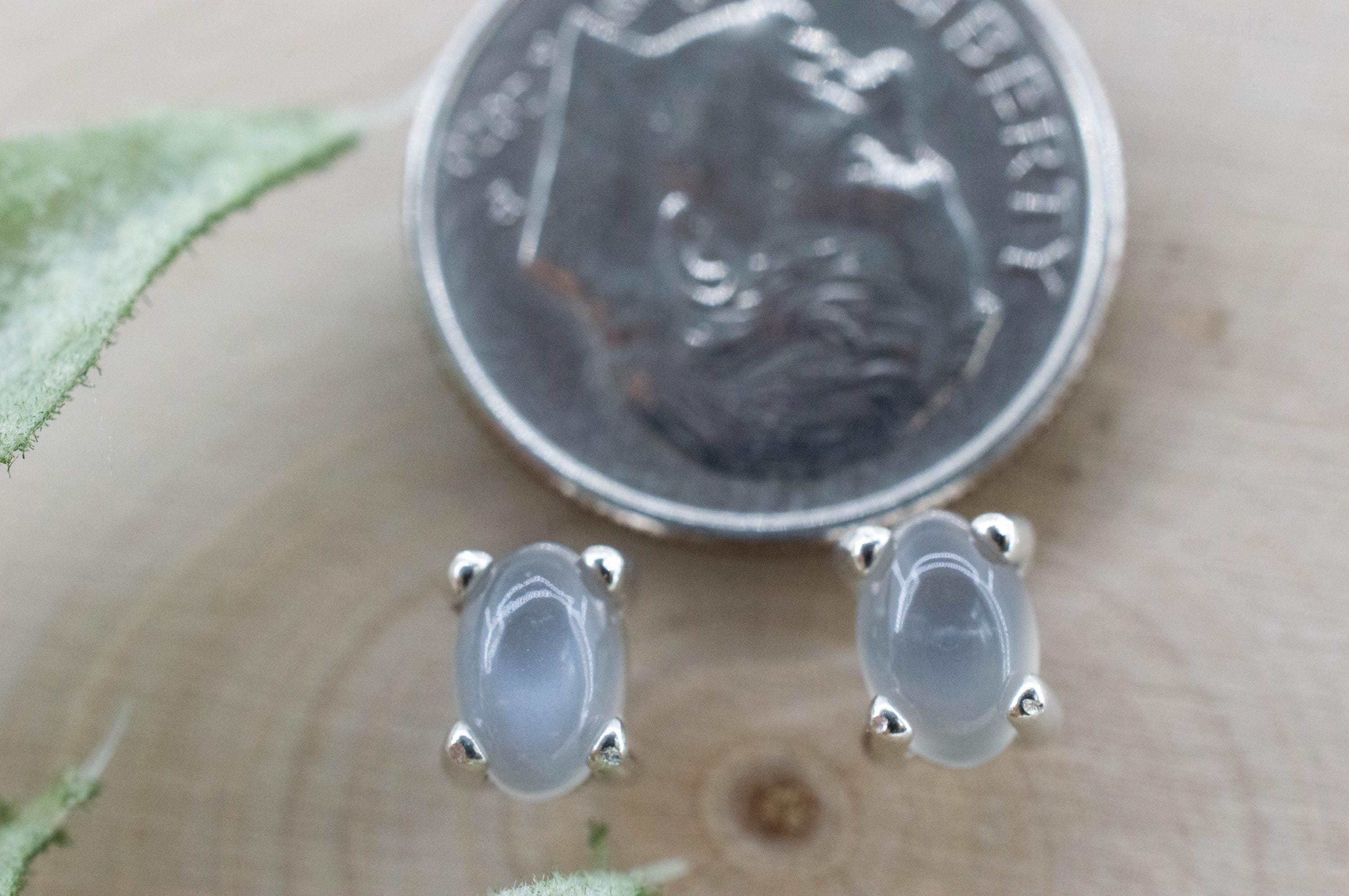 Gray Moonstone Earrings; Natural Untreated India Moonstone; 1.005cts - Mark Oliver Gems