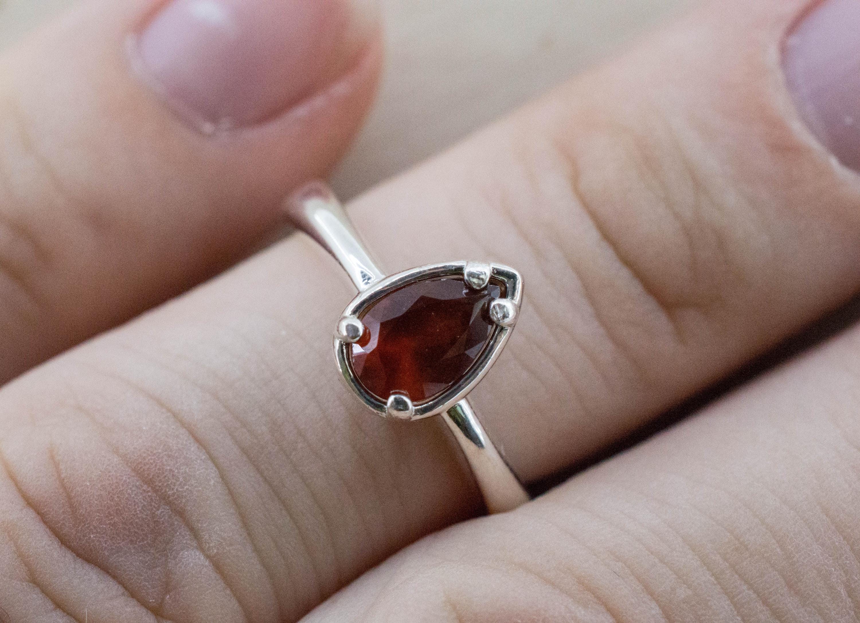Hessonite Garnet Ring; Genuine Untreated South Africa Garnet; 0.955cts - Mark Oliver Gems