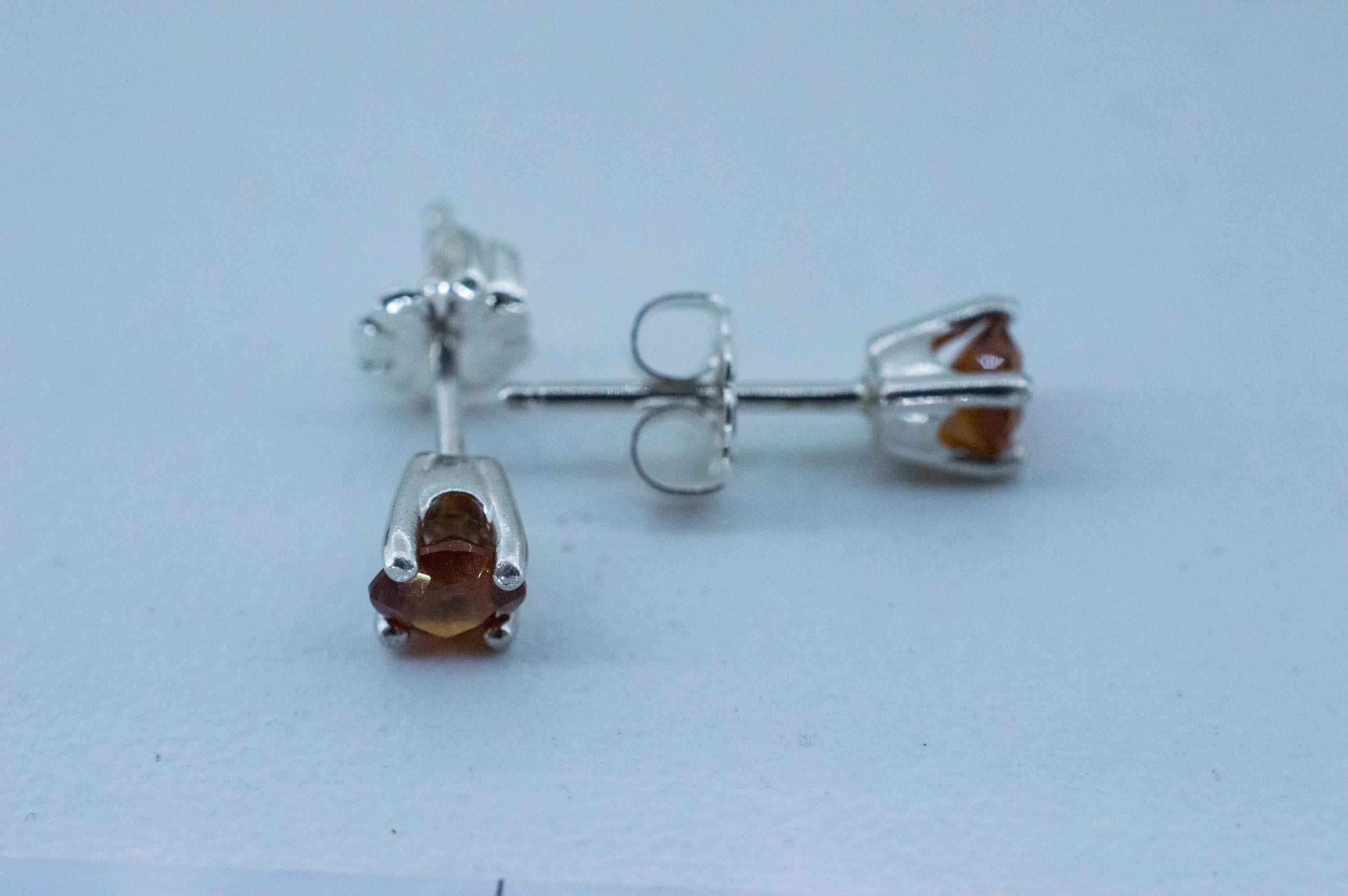 Hessonite Garnet Earrings; Natural Untreated South Africa Garnet; 0.640cts - Mark Oliver Gems