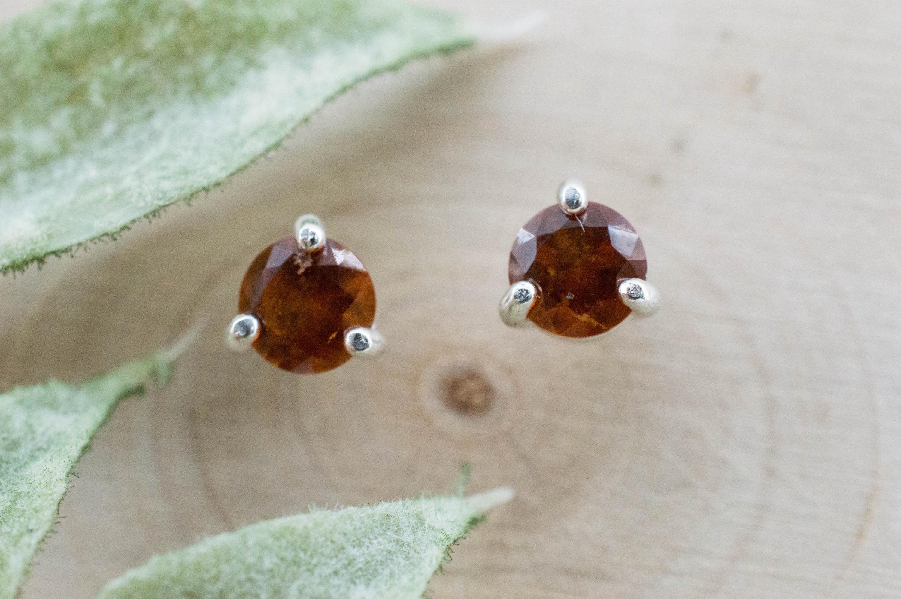 Hessonite Garnet Earrings; Natural Untreated South Africa Garnet; 0.990cts - Mark Oliver Gems