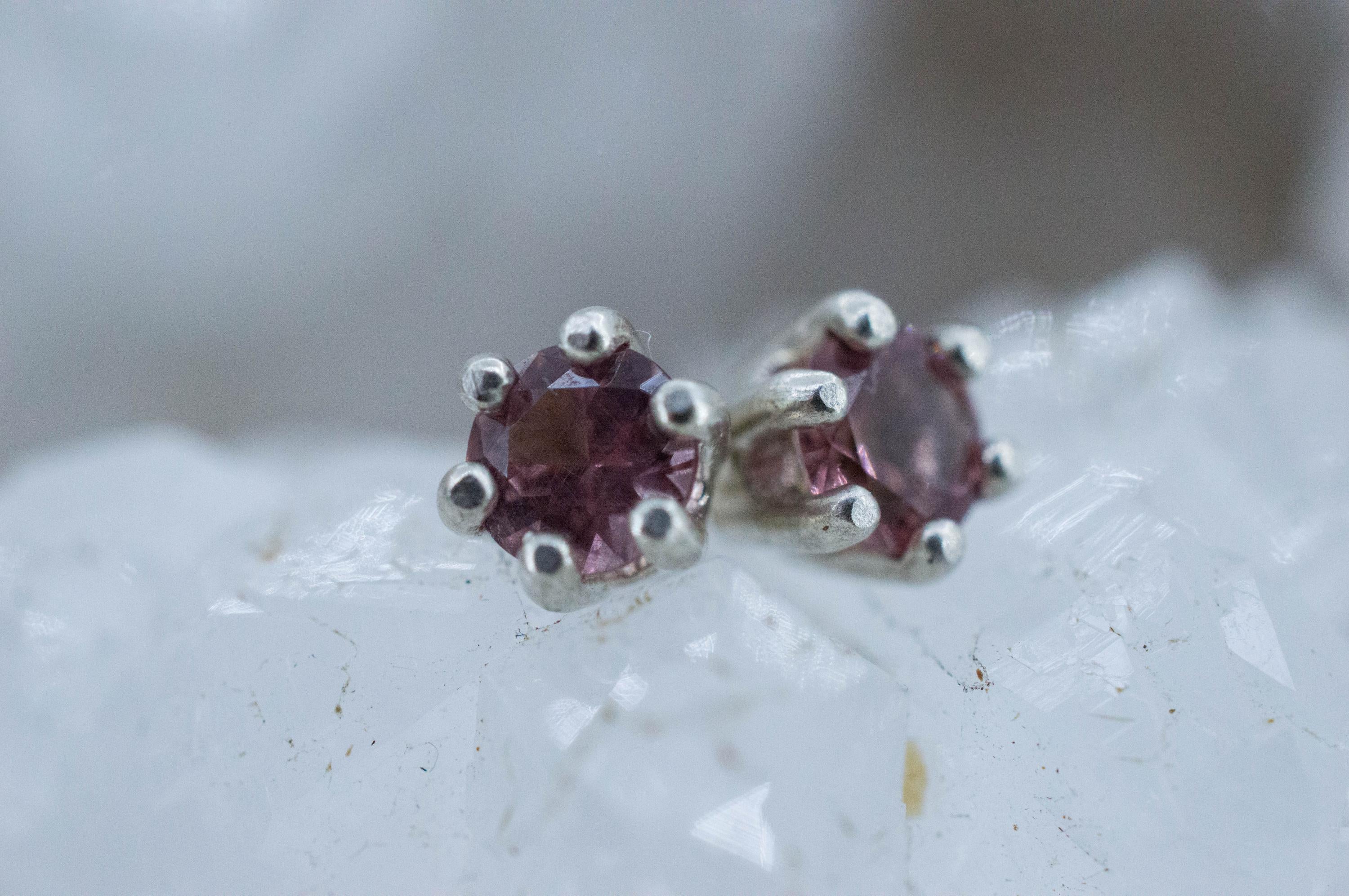 Imperial Garnet Earrings; Natural Untreated Tanzania Lindi Garnet; 0.525cts - Mark Oliver Gems