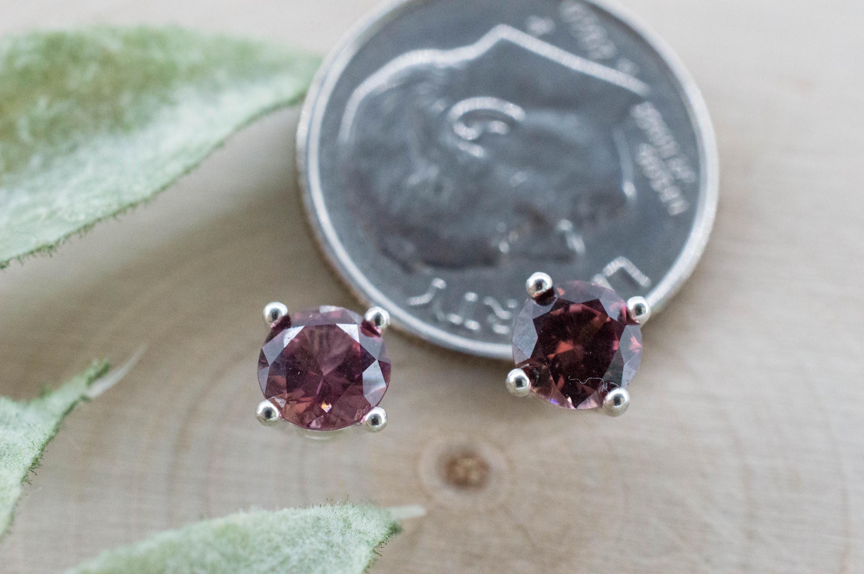 Imperial Garnet Earrings; Natural Untreated Tanzania Lindi Garnet; 1.110cts - Mark Oliver Gems