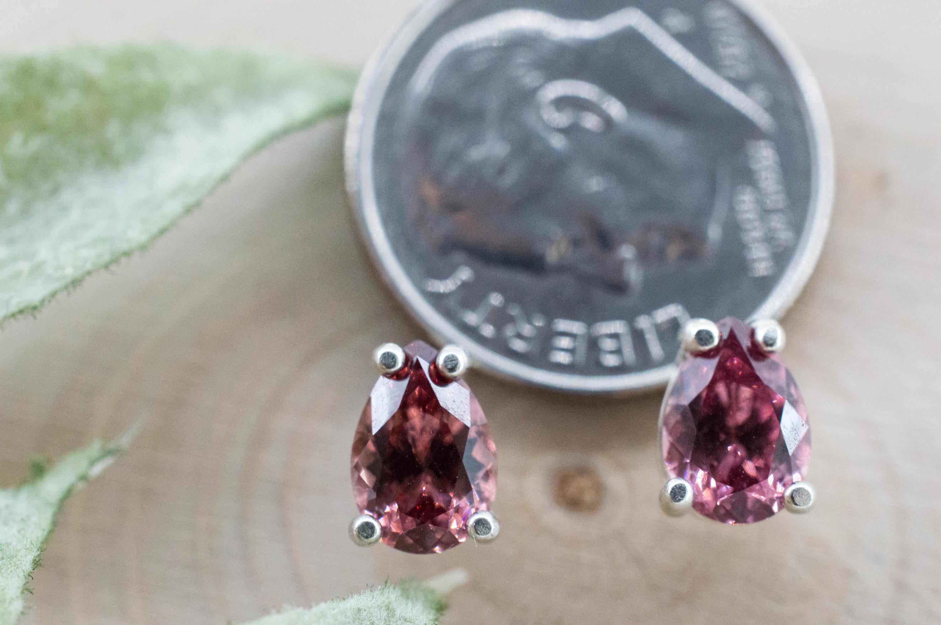 Imperial Garnet Earrings; Natural Untreated Tanzania Lindi Garnet; 1.705cts - Mark Oliver Gems