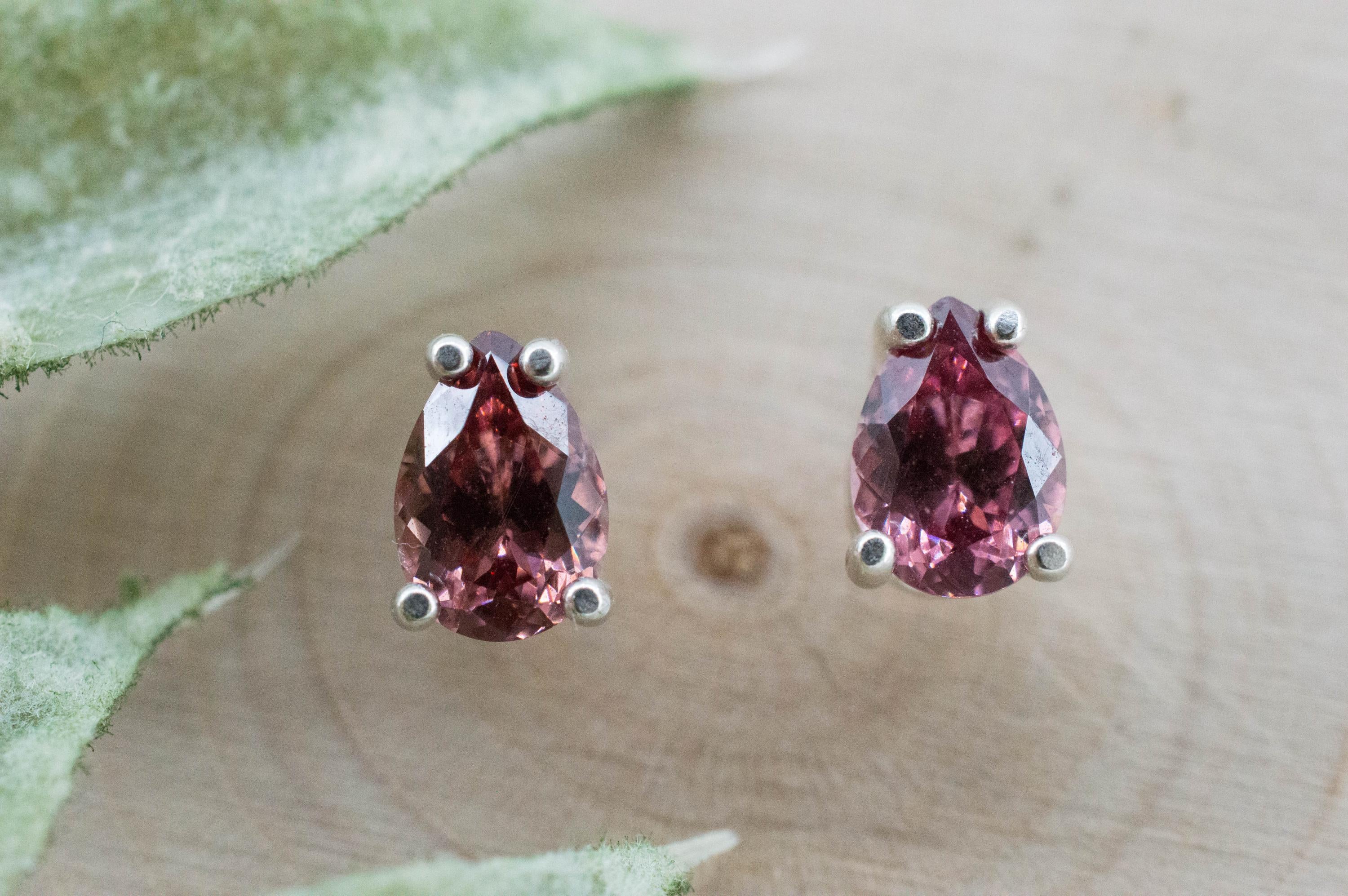 Imperial Garnet Earrings; Natural Untreated Tanzania Lindi Garnet; 1.705cts - Mark Oliver Gems