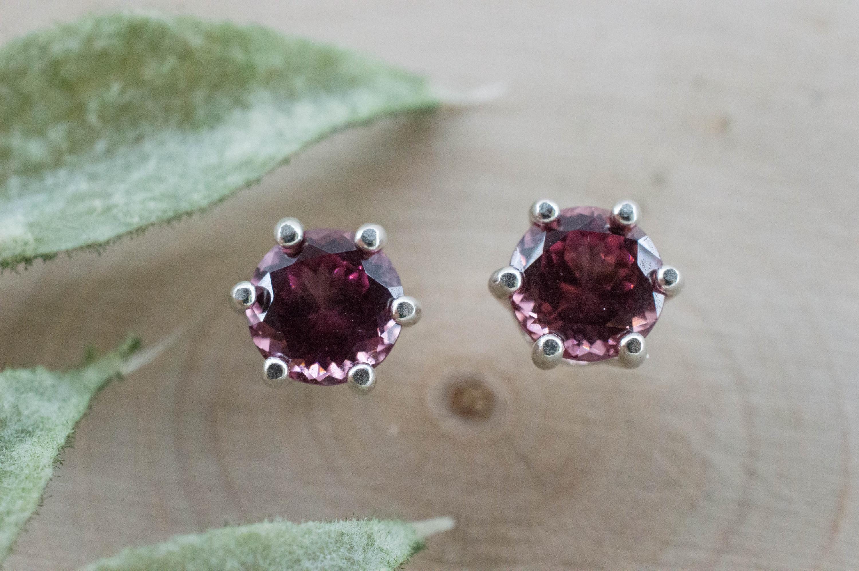 Imperial Garnet Earrings; Natural Untreated Tanzania Lindi Garnet; 2.085cts - Mark Oliver Gems