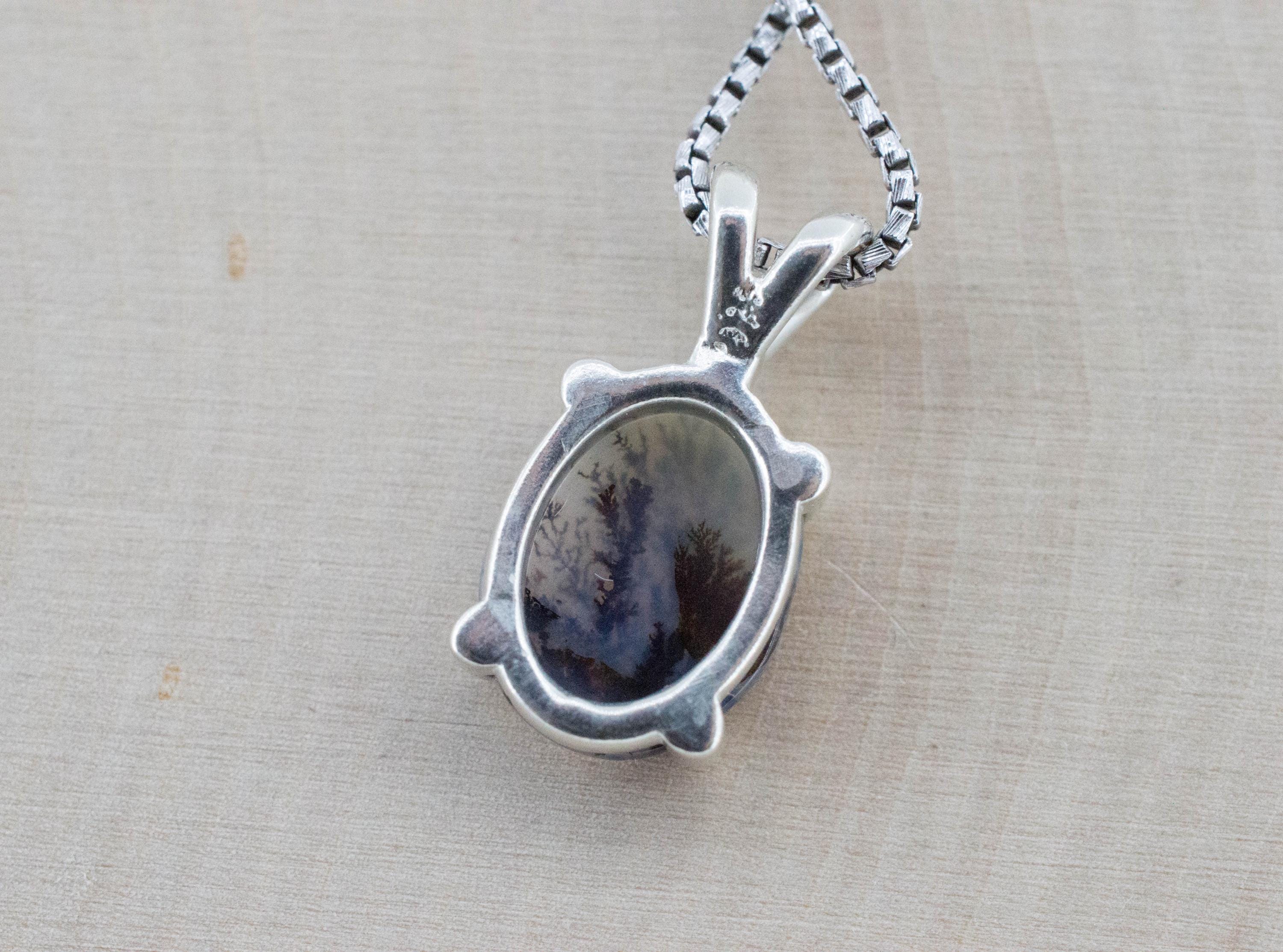 Dendritic Agate Pendant; Natural Untreated India Sanjar Agate; 2.620cts - Mark Oliver Gems