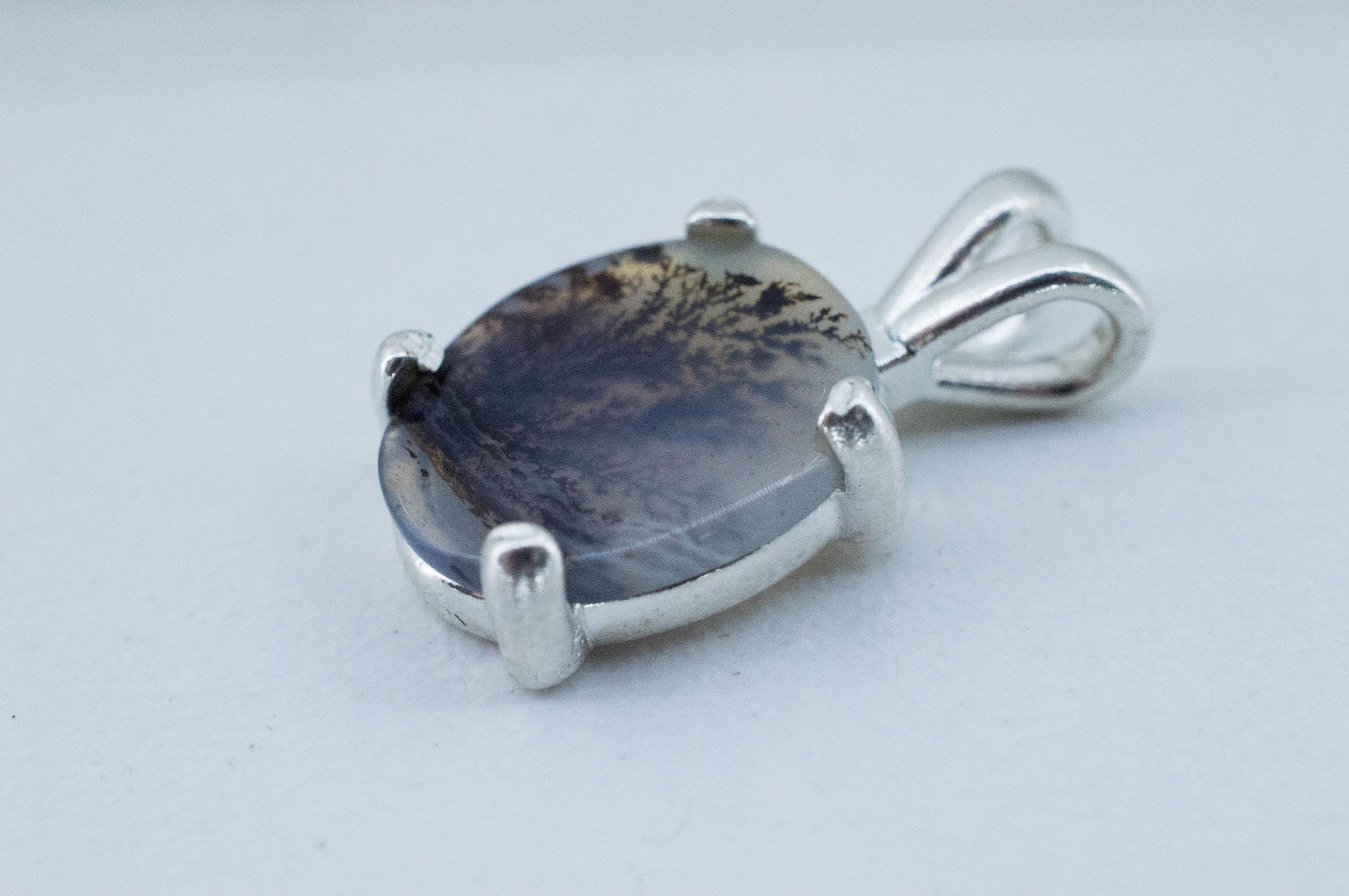 Dendritic Agate Pendant; Natural Untreated India Sanjar Agate; 2.620cts - Mark Oliver Gems