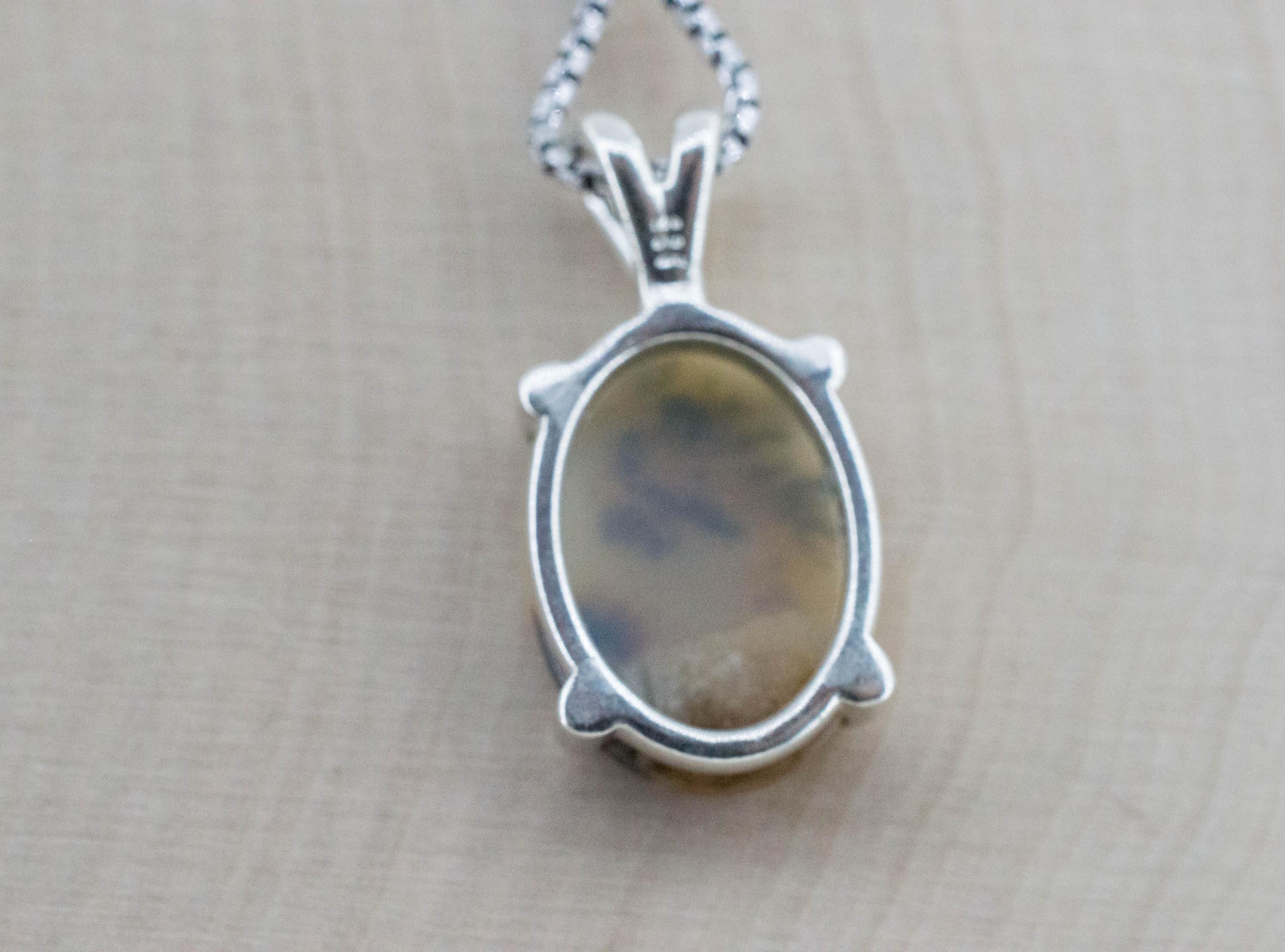 Dendritic Agate Pendant; Natural Untreated India Sanjar Agate; 3.510cts - Mark Oliver Gems