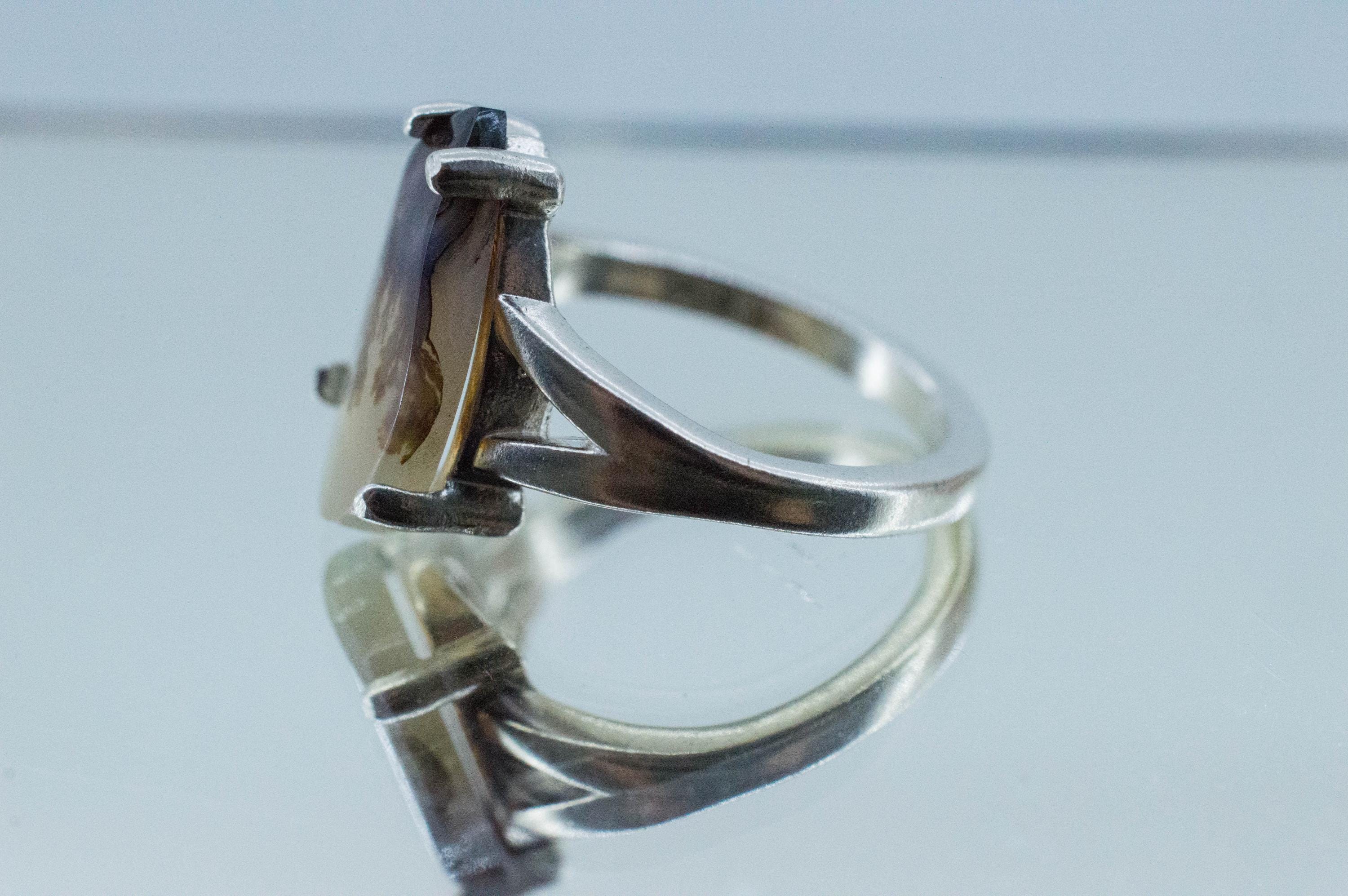 Dendritic Agate Ring; Natural Untreated India Sanjar Agate; 3.115cts - Mark Oliver Gems