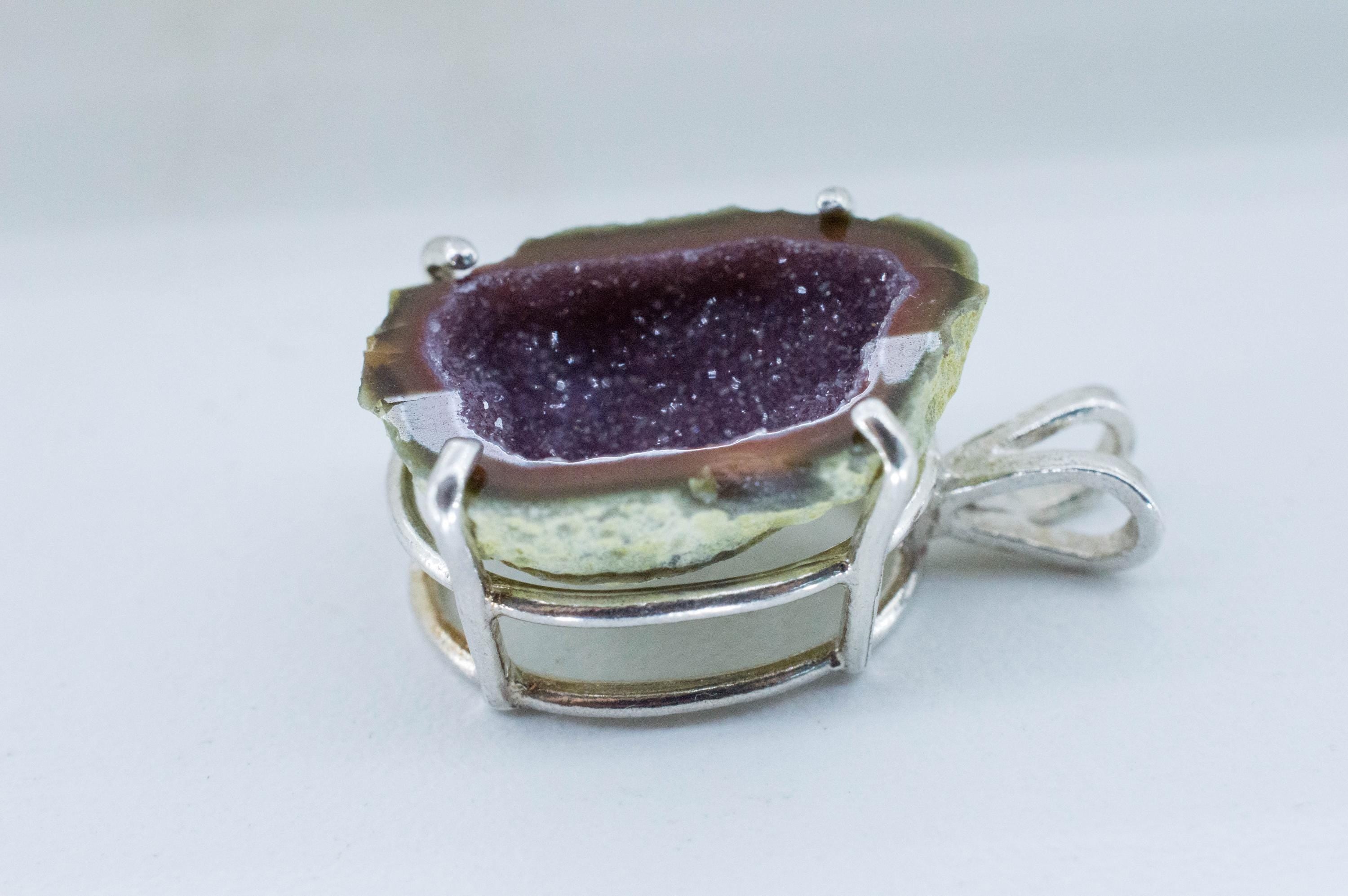 Mini Agate Geode Pendant, Natural Untreated Mexico Tabasco Geode; 14.280cts - Mark Oliver Gems