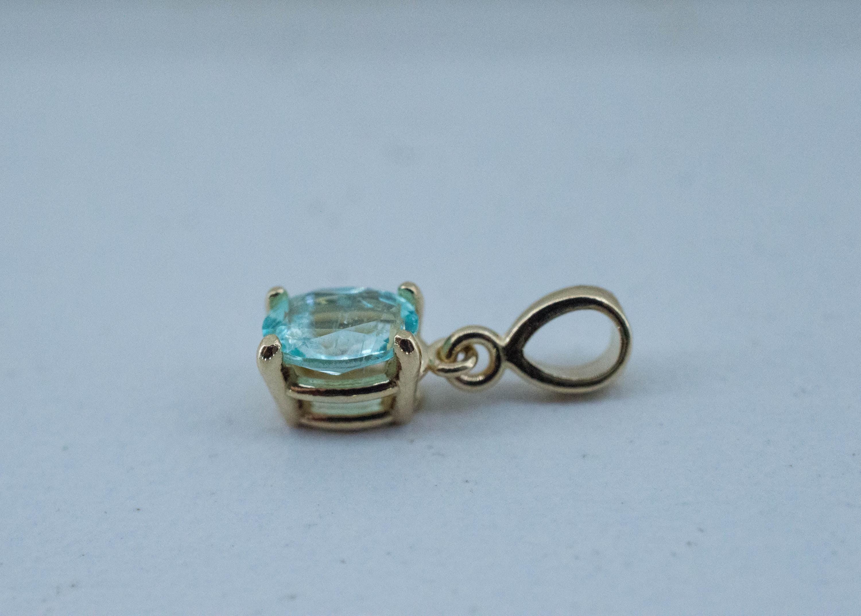 Paraiba Tourmaline Pendant; Natural Brazilian Tourmaline; 0.375cts - Mark Oliver Gems