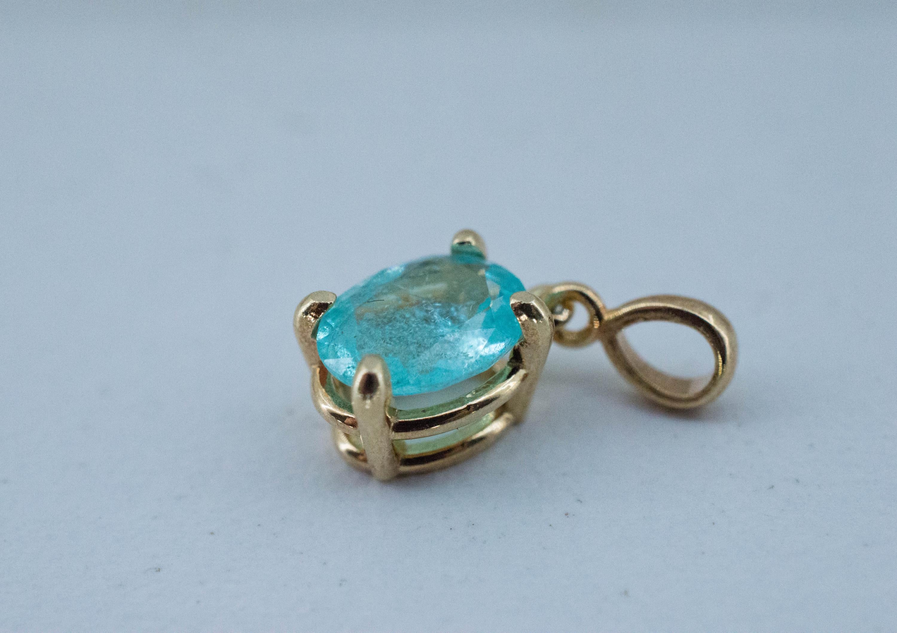 Paraiba Tourmaline Pendant; Natural Brazilian Tourmaline; 0.835cts - Mark Oliver Gems