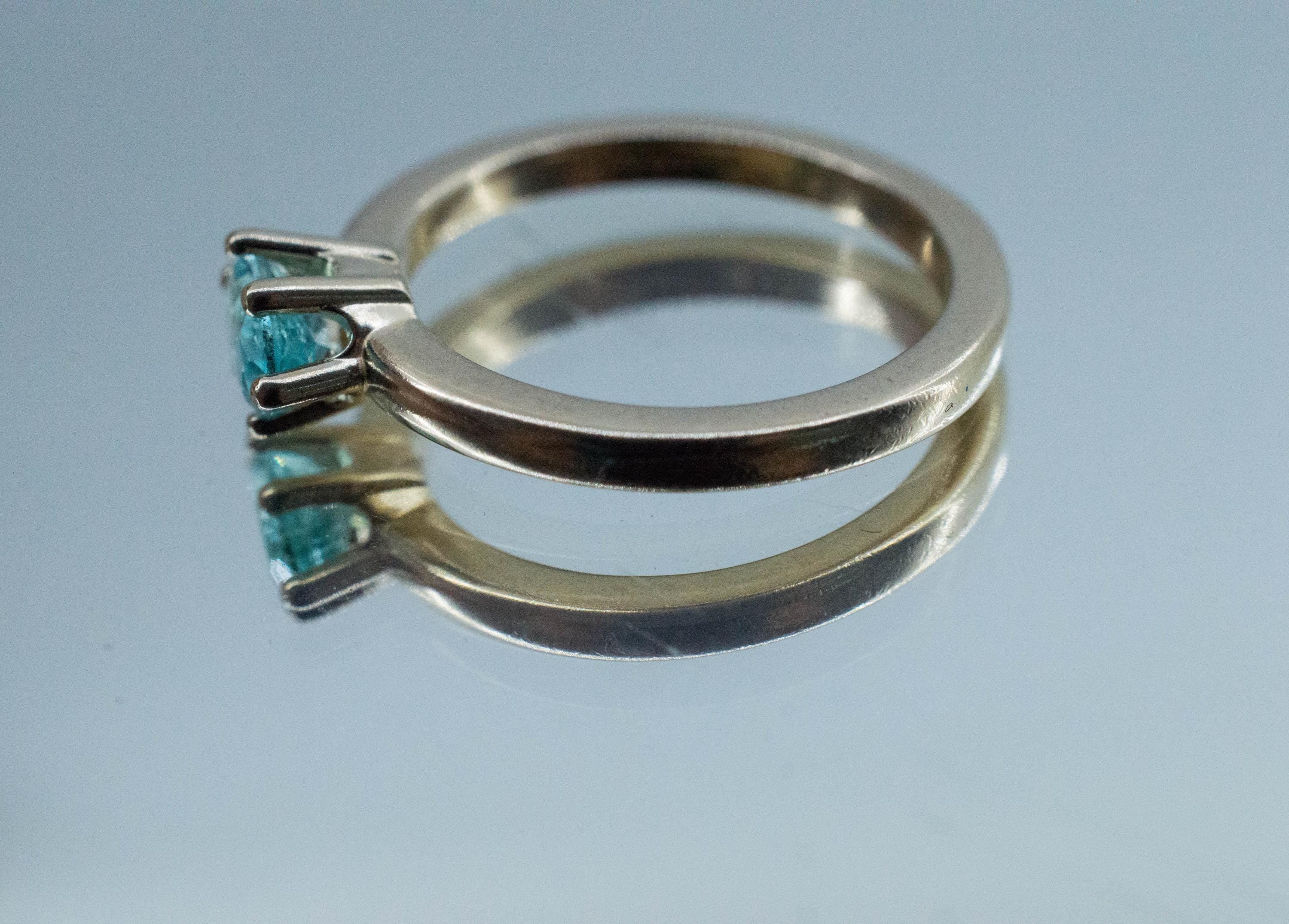 Paraiba Tourmaline Ring; Natural Brazilian Tourmaline; 0.455cts - Mark Oliver Gems